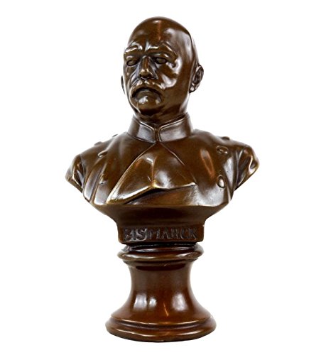 Otto von Bismarck Bronze Bust - Signed Gladenbeck - Military Collectible Statue - Antique German Decor for Office & Home - Historical Figure Sculpture for Study & Library Display
