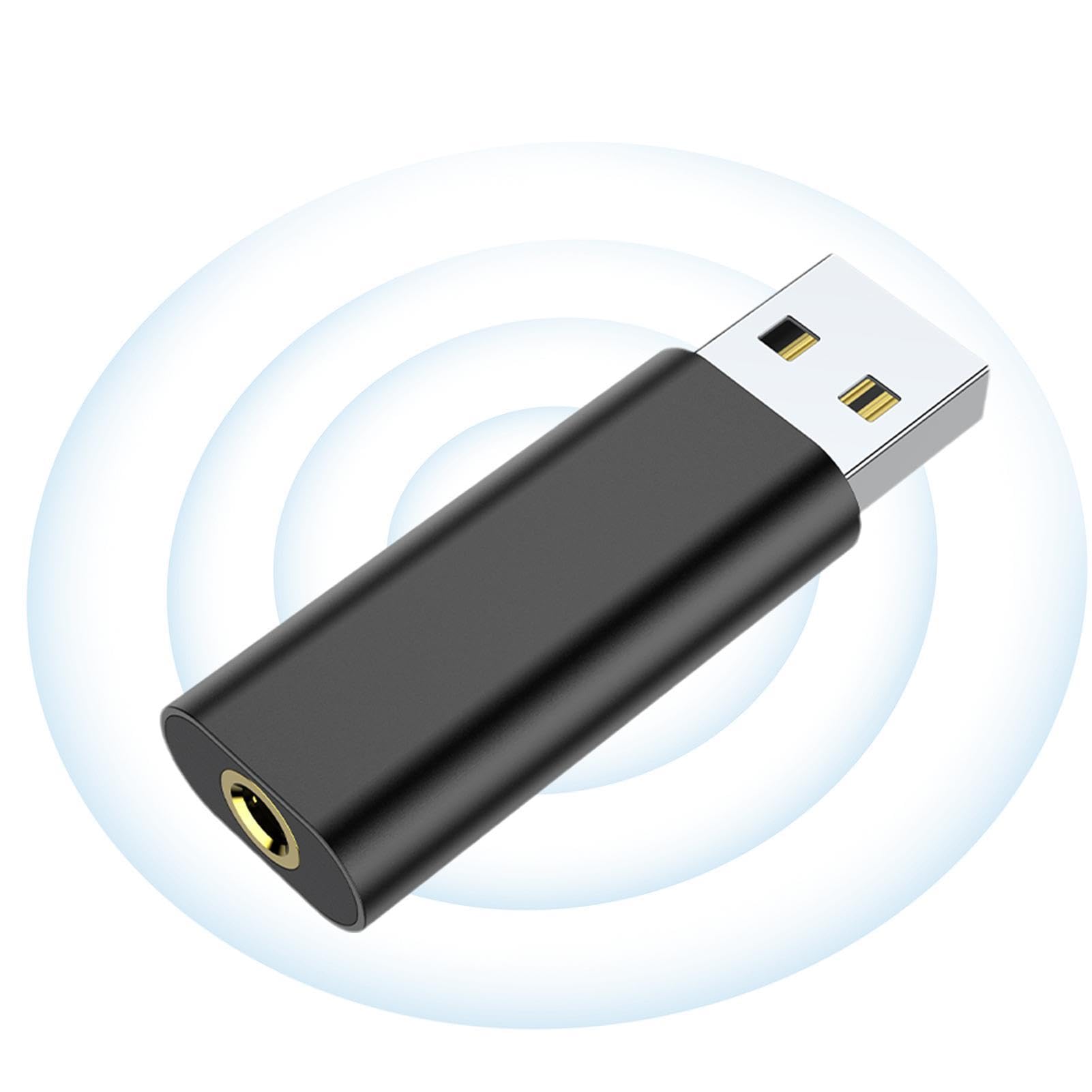 USB to 3.5mm Audio Jack Adapter - External Sound Card for Laptop & PC - Plug & Play USB Headphone Converter - Driver-Free USB Audio for Gaming, Streaming, Zoom Calls - Perfect for League of Legends, Discord, Online Classes & Work from Home Setup