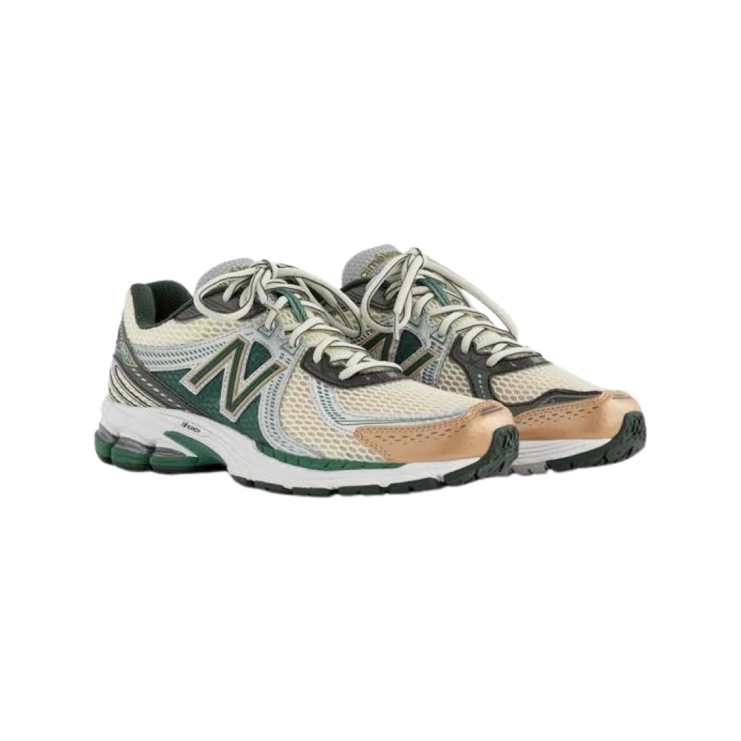 New Balance x ALD 860 V2 Sneakers - Green & White Colorway - Aime Leon Dore Collaboration - Perfect for Casual Wear & Street Style Fashion