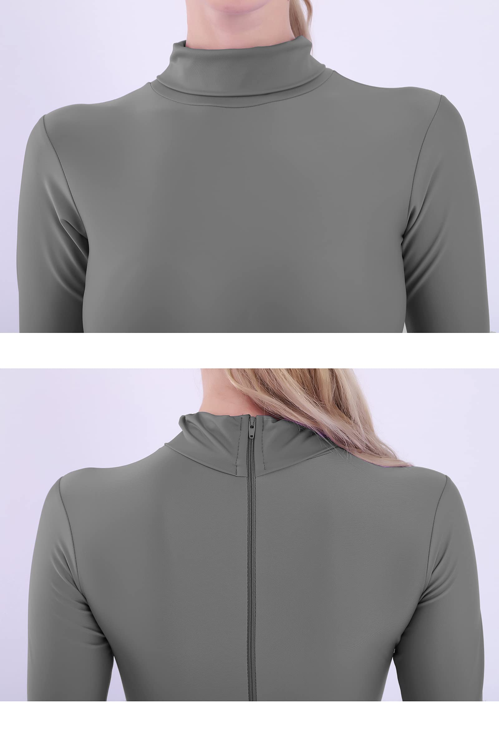 Women's Turtleneck Long Sleeve Ballet Leotard - Stretchy Dance Bodysuit for Adults - Perfect for Ballet, Yoga & Contemporary Dance Practice