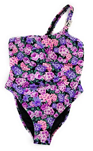 One Shouder Purple Floral