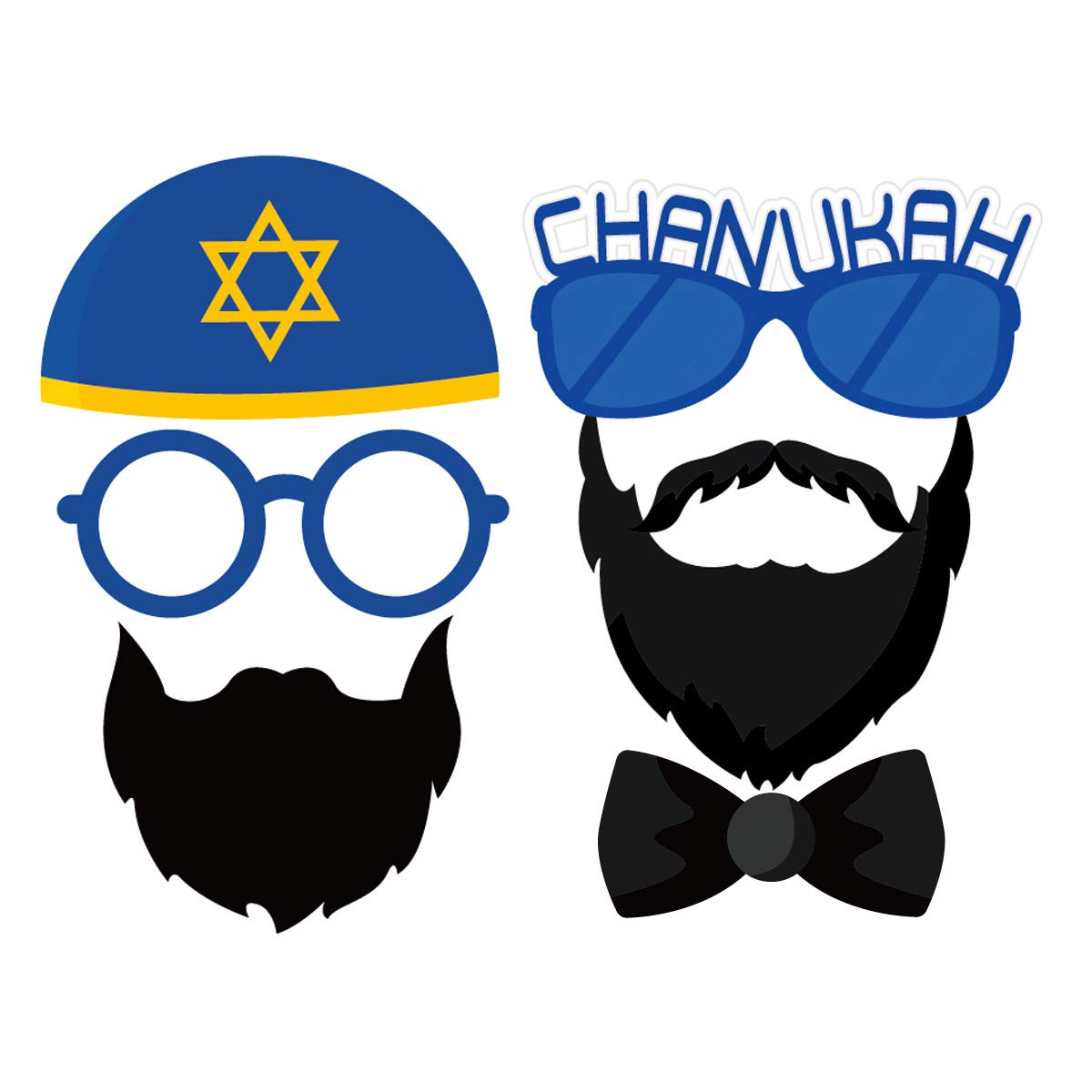25-Piece Hanukkah Photo Booth Props Set - Fun Jewish Holiday Party Decorations, Chanukah Favors & Cosplay Accessories for Festive Celebrations, Social Media & Family Gatherings