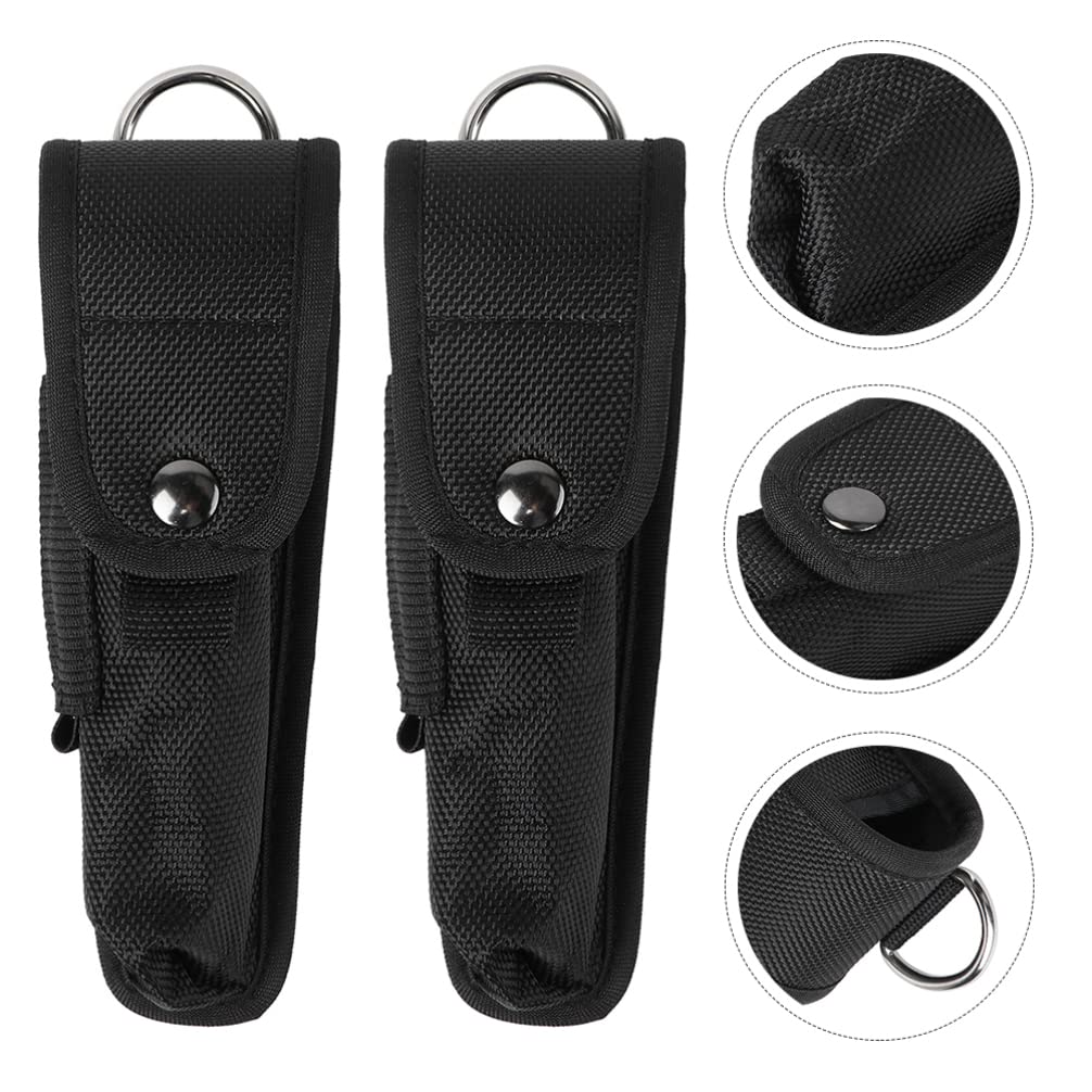 2-Pack Waterproof Nylon Flashlight Pouch - Multi-Function Flashlight Case Cover for Camping, Hiking & Emergency Use - Durable Portable Flashlight Holder Accessory