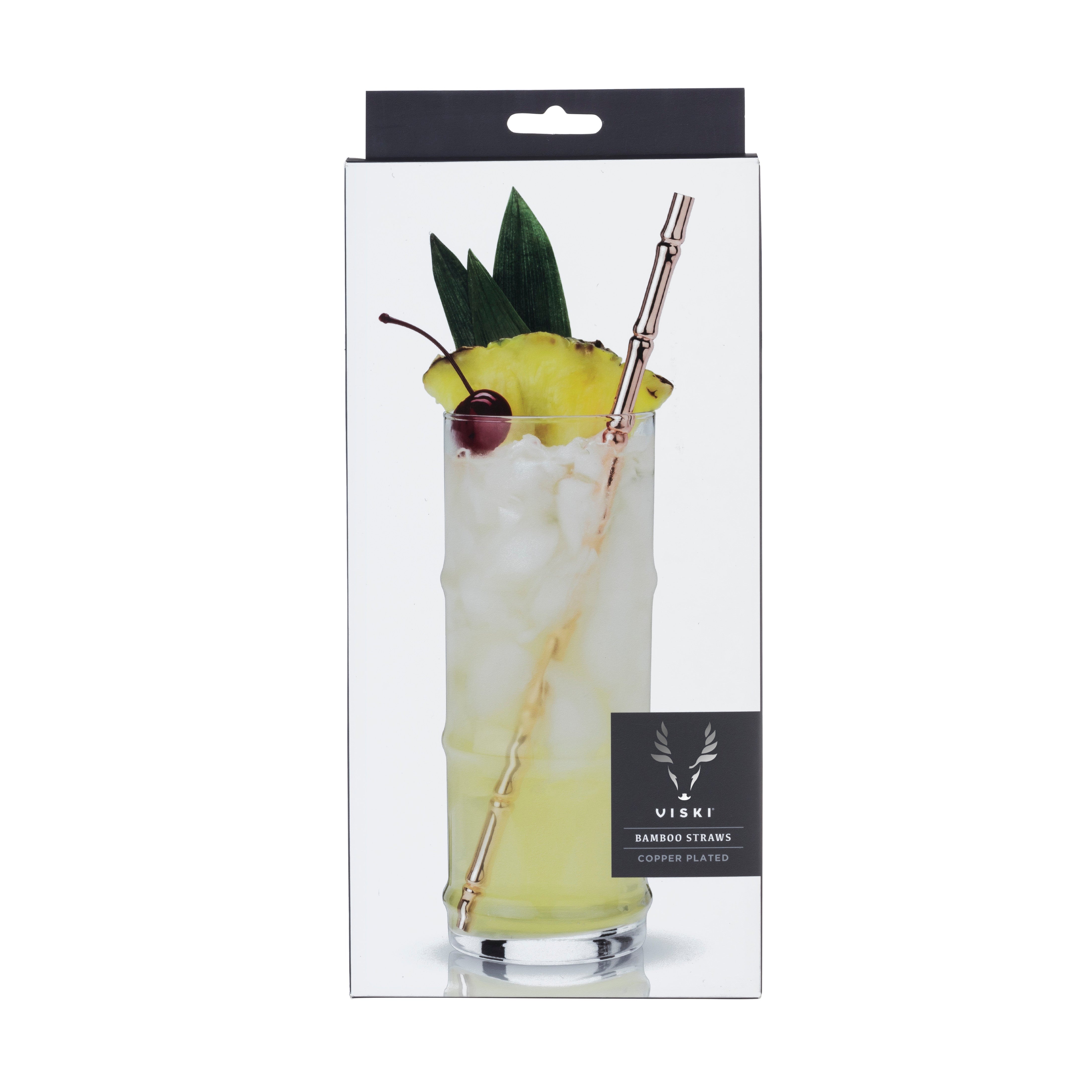 Eco-Friendly Reusable Copper Bamboo Straws Set of 4 - Sustainable Drinking Straws for Smoothies, Cocktails & Iced Coffee at Home or Restaurant