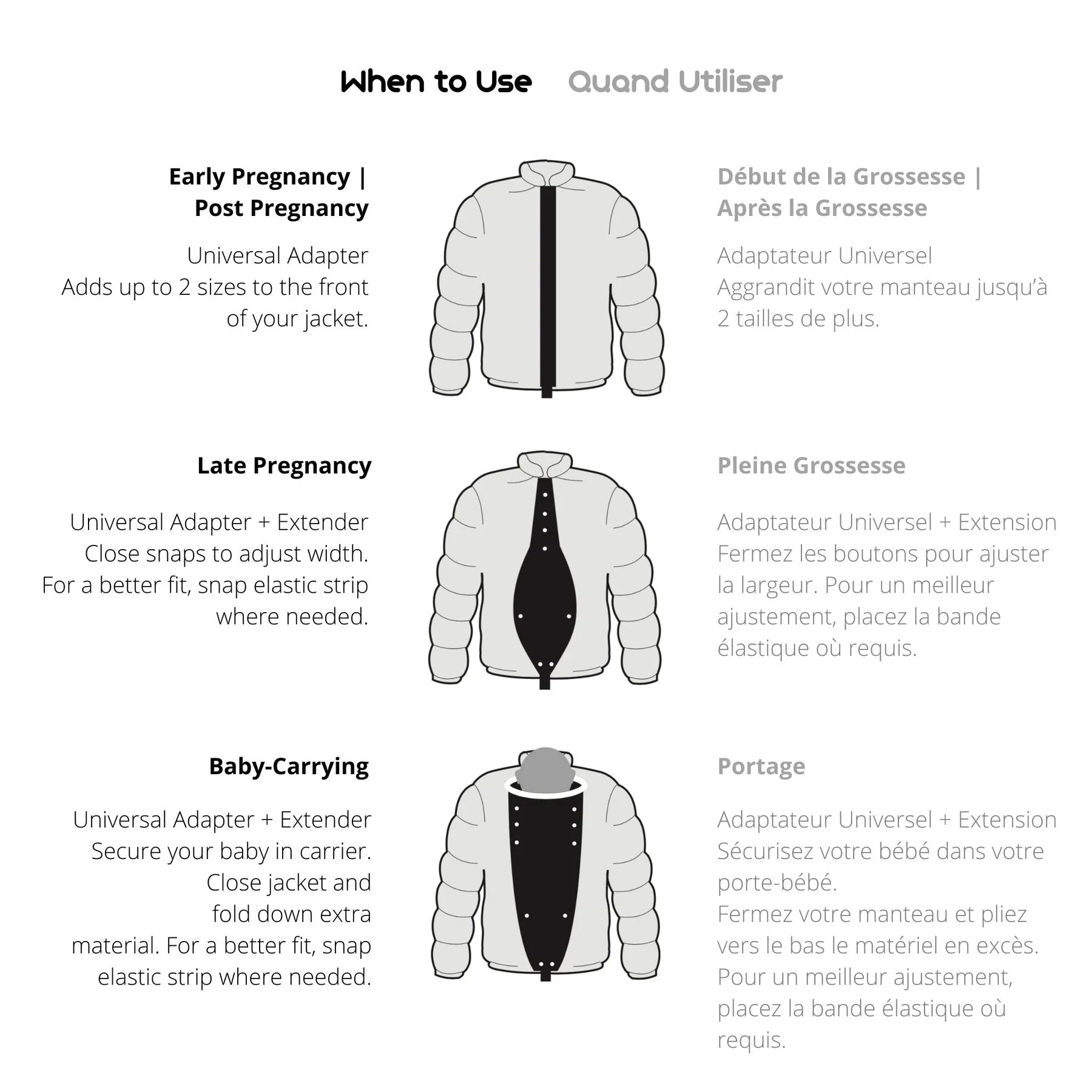 MakeMyBellyFit Universal Jacket Extender - Pregnancy & Plus Size Jacket Expansion Panel - Perfect for Maternity Wear, Baby Bumps & Comfort Fit Jackets