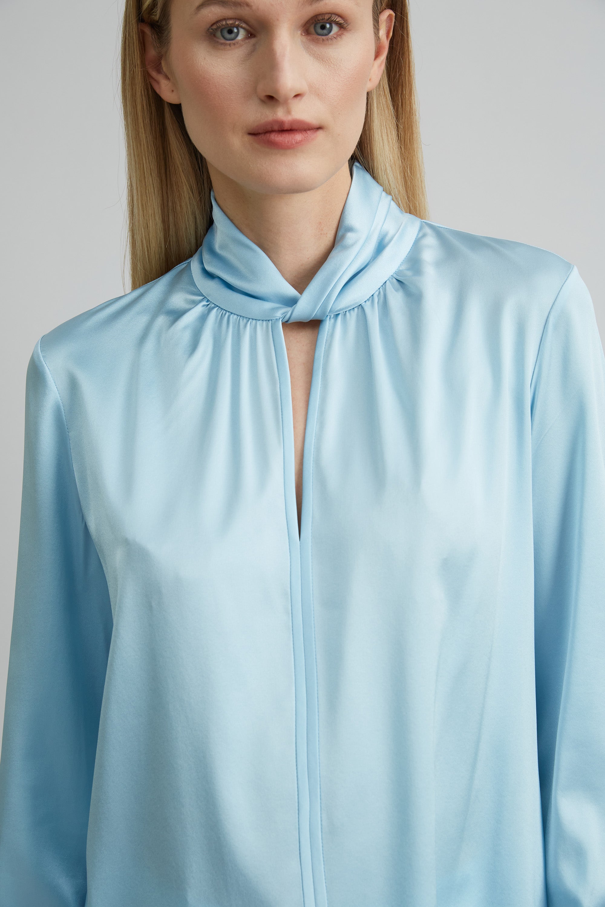 Silk Satin Twist Shirt for Women - Elegant Long Sleeve Blouse with Button Front - Perfect for Office, Party & Special Occasions