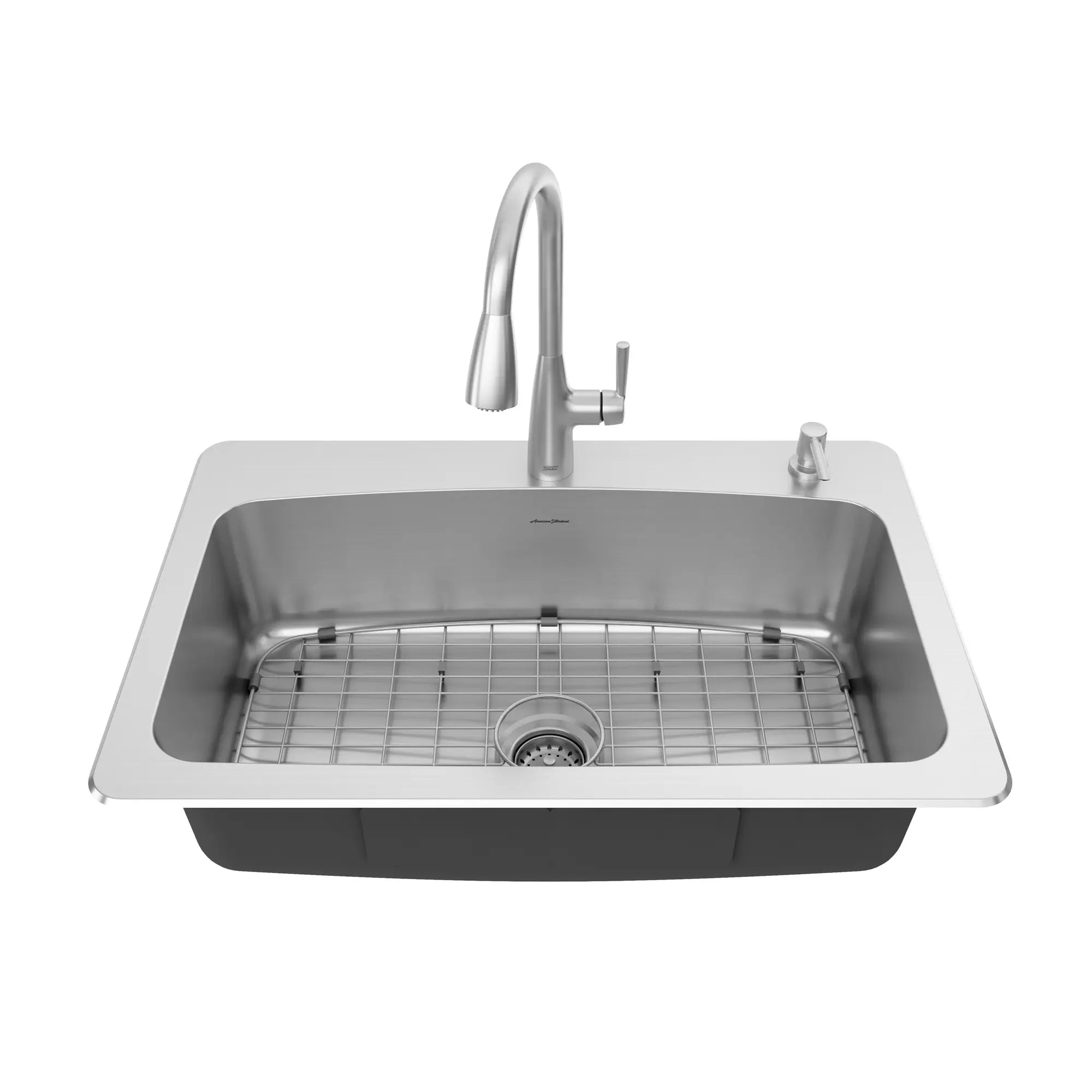 Fairbury® 2S Pull Down Kitchen Faucet with 33 Inch Stainless Steel Single Bowl Sink Combo - Perfect for Modern Home Renovation & DIY Installation