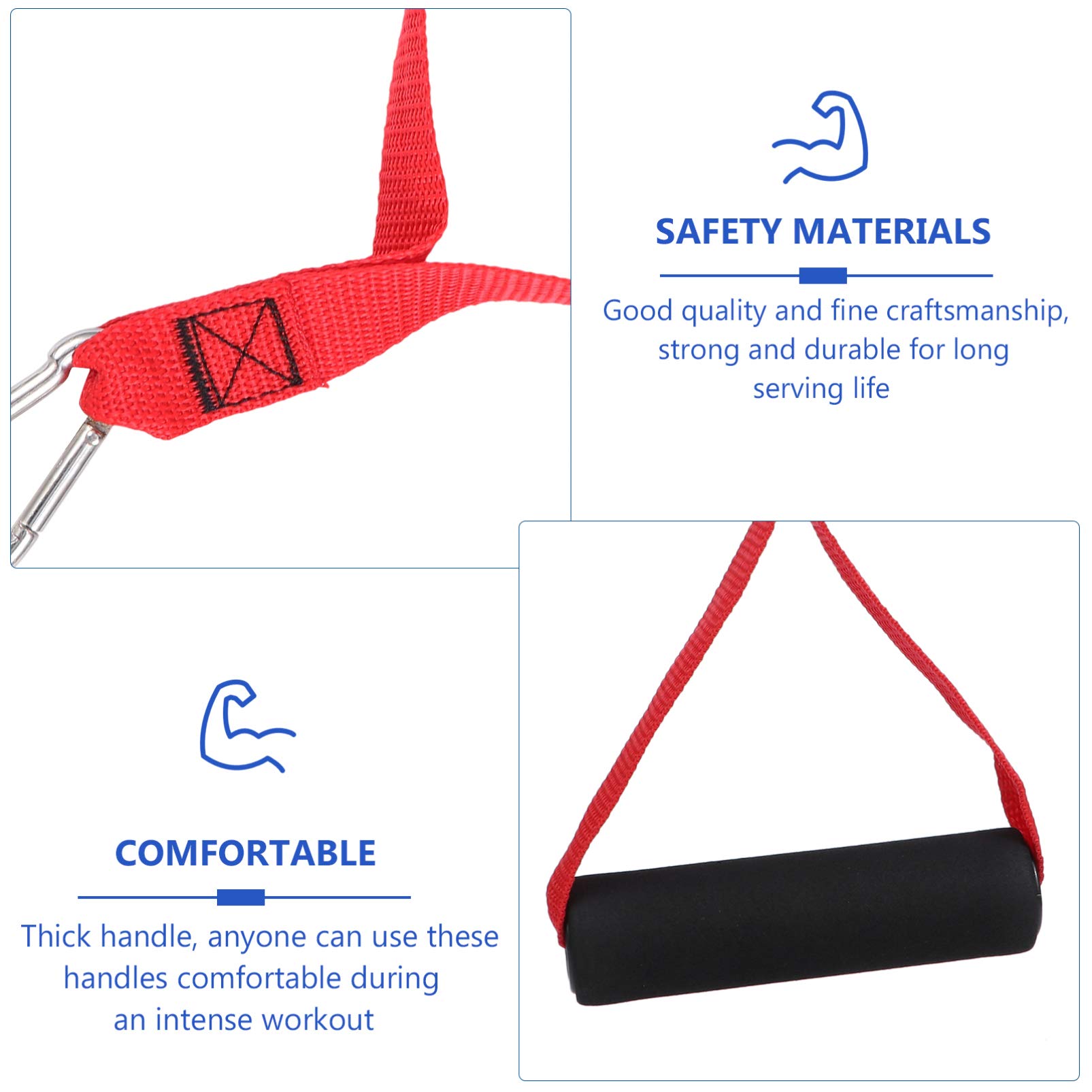 NUOBESTY 4-Piece Heavy Duty Resistance Band Handles with Exercise Grip - Perfect for Home Gym, Strength Training, Cable Machine Workouts & DIY Fitness Equipment Accessories