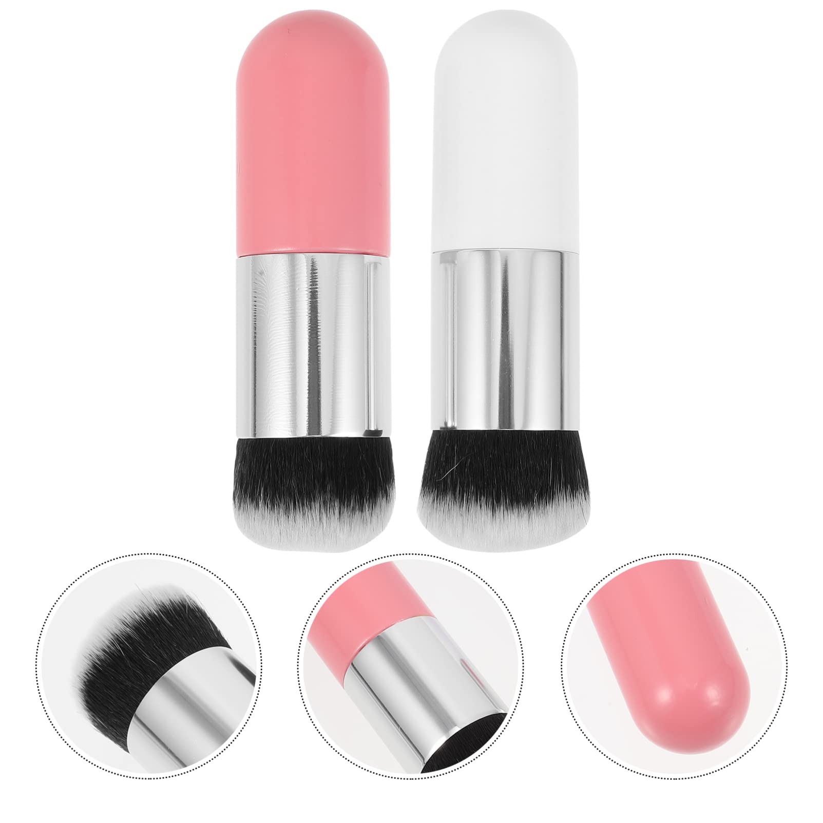 FOMIYES 4-Piece Makeup Brush Set - Foundation Brush, Bronzer Brush, Blush Brush, Travel Makeup Kit with Soft Synthetic Fibers for Flawless Face Makeup Application | Perfect for Daily Use, Professional Makeup Artists & On-The-Go Touch-Ups