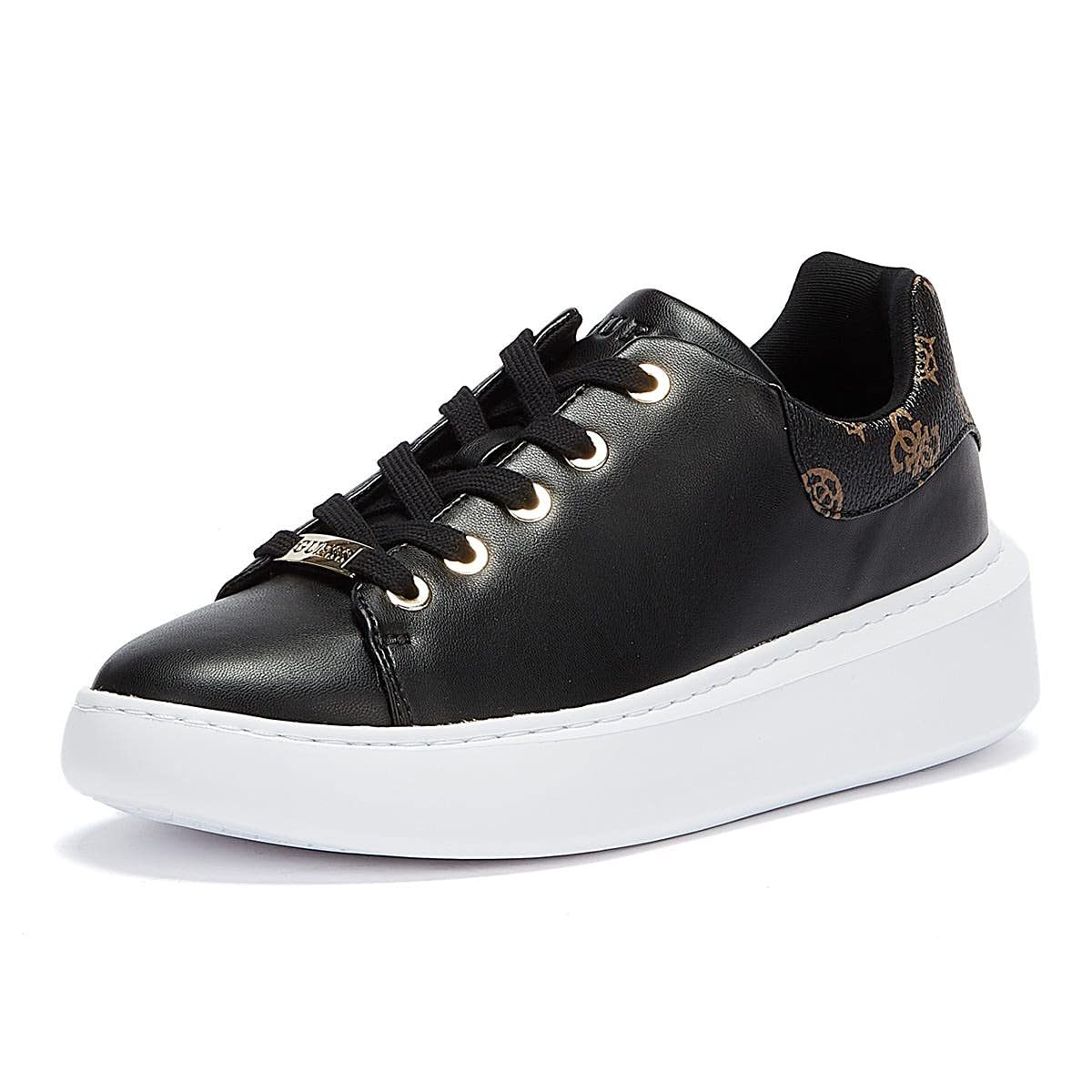 GUESS Bradly 2 Women's Sneakers - Black/Brown Casual Shoes for Walking, Running & Everyday Wear
