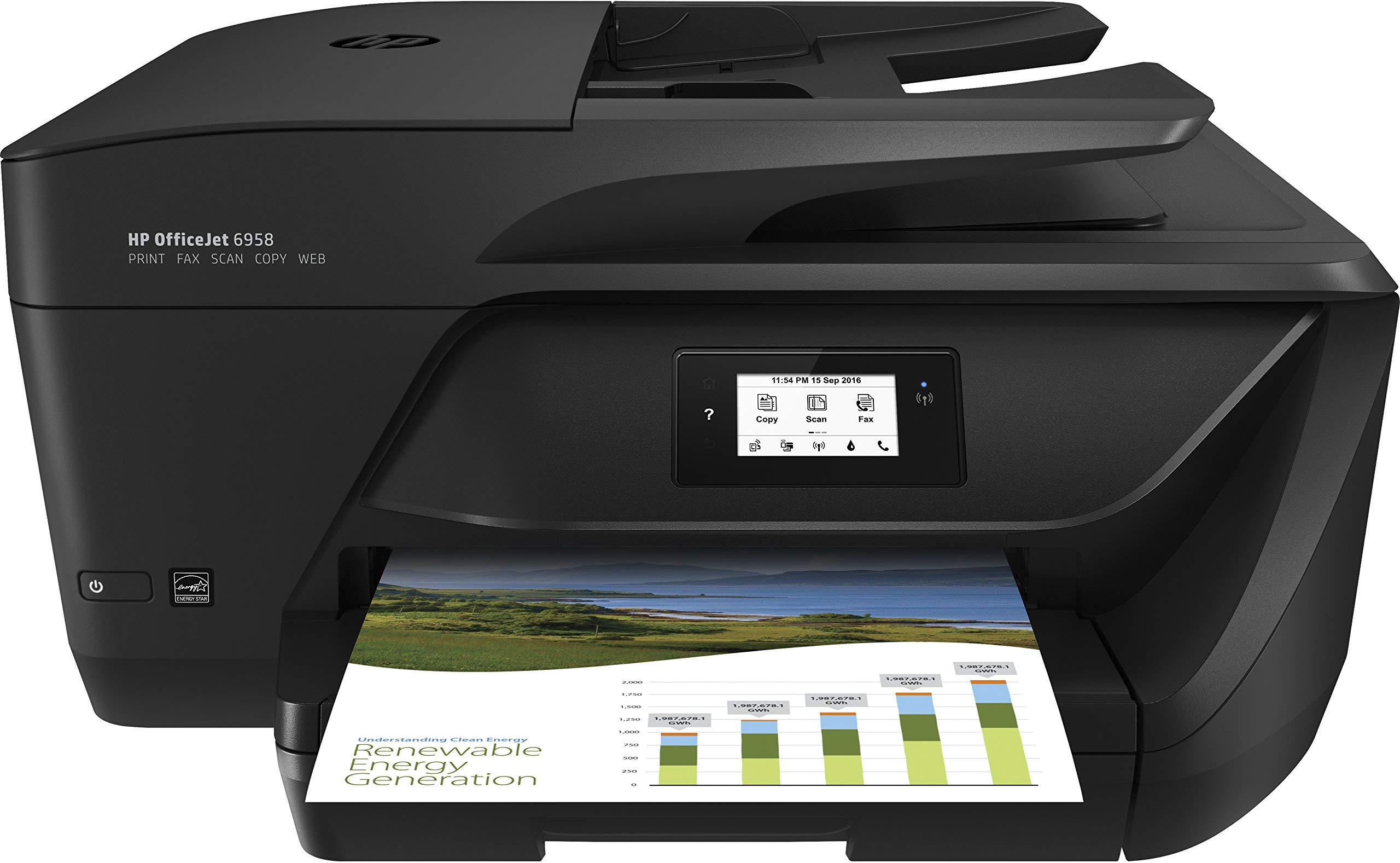 HP Officejet Pro 6958 All-in-One Wireless Color Inkjet Printer with Scanner, Copier & Fax | High-Quality Renewed | Perfect for Home Office, Small Business & Remote Work Printing Needs