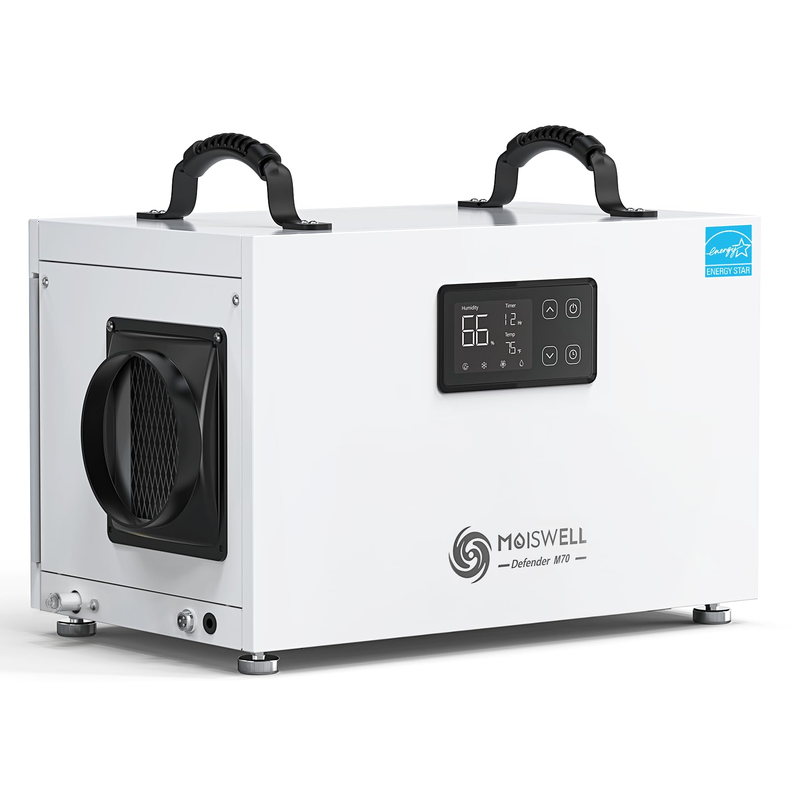 145 Pints Commercial Dehumidifier for Crawl Space & Large Basements - Energy Star Certified, Compact Design with Drain Hose - Ideal for Industrial Water Damage Restoration & Moisture Control in Warehouses, Homes, and Commercial Buildings