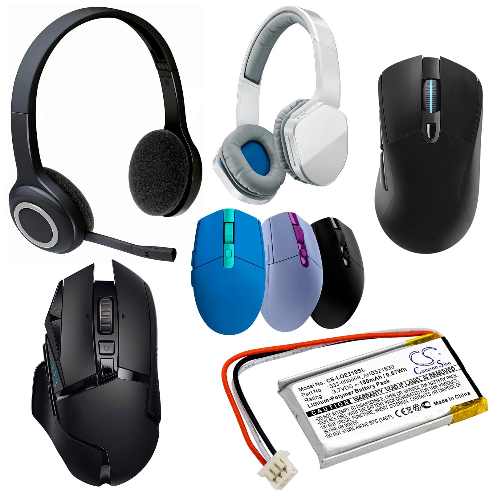 VINTRONS Replacement Battery for Logitech Wireless Headset H600, UE310, UE3500, UE4500 - Compatible with Logitech Headsets - Long-Lasting Power for Work, Gaming & Video Calls