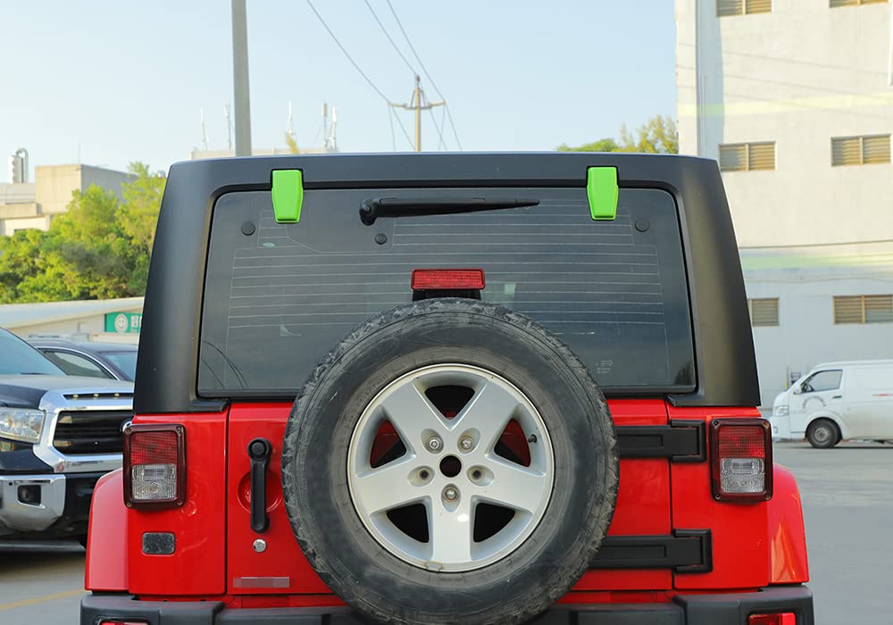 Jeep Wrangler JK Rear Window Hinge Covers Trim - Left & Right Side Set for 2007-2017 JK/JKU Models (Light Green, 2-Piece) | Weather Protection & Style Upgrade for Off-Road Adventures