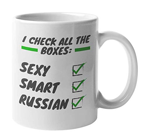 Stylish Russian Themed Coffee & Tea Mug - 11oz Funny European Design for Tea & Coffee Lovers - Perfect for Home, Office & Gifts
