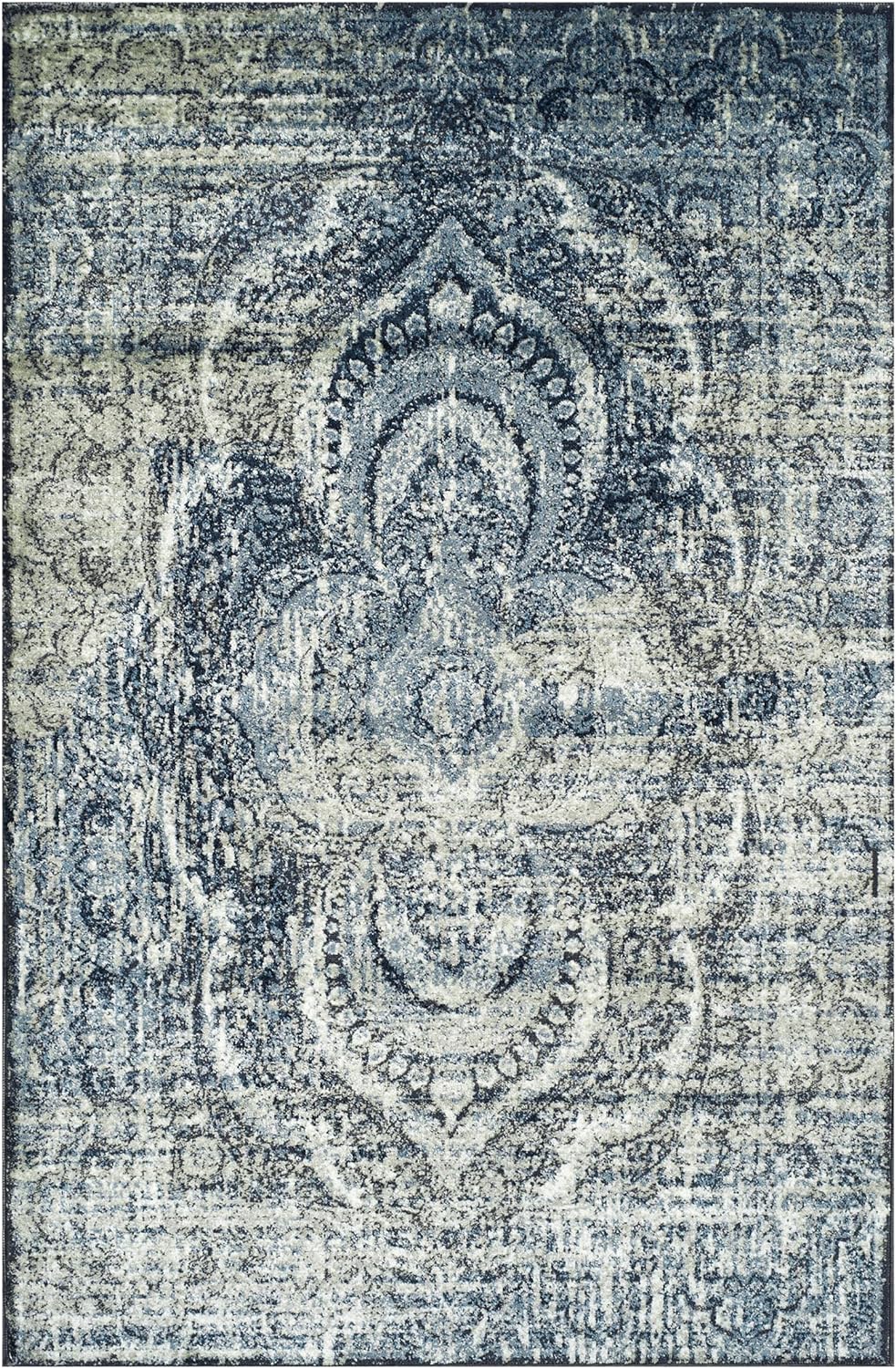 Salford Modern Medallion Non-Slip Indoor Area Rug - Soft Comfortable Living Room Carpet for Home Decor, Bedroom, Nursery & Office (5x7 Feet)