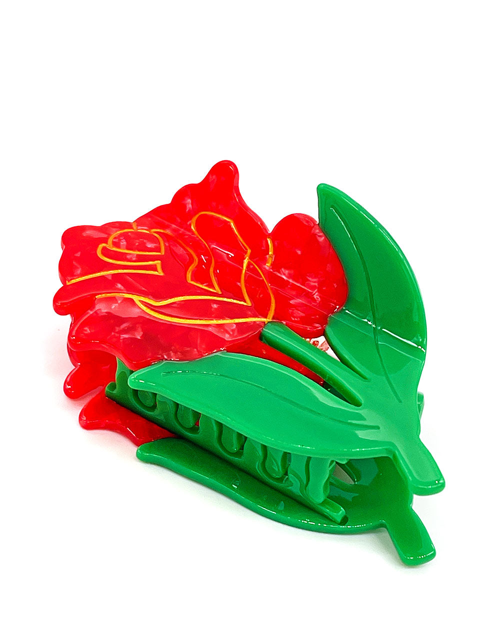 Elegant Red Rose Hair Claw Clip for Women - Secure Hair Clips for Ponytails, Buns & Updos - Perfect for Weddings, Parties & Everyday Use