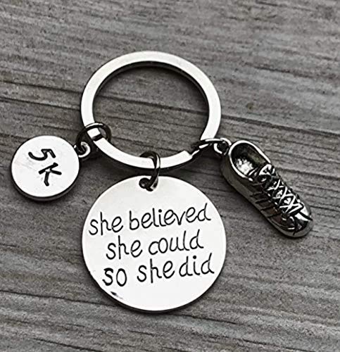 Sportybella Running Keychain - Stylish Runner Jewelry for Women, Teens & Girls - Durable Keychain Accessories for Athletes - Perfect for Marathons, Gyms & Outdoor Workouts