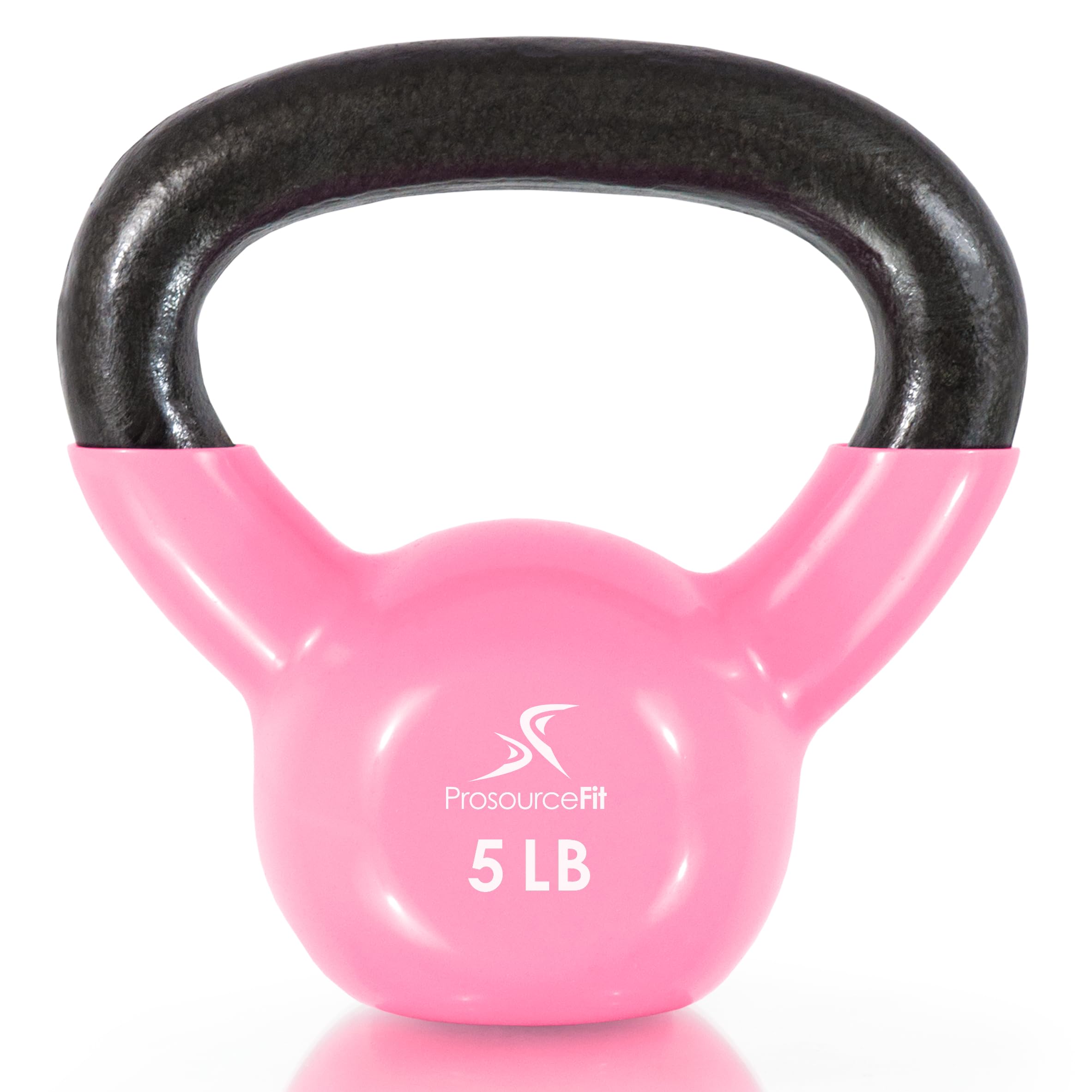 ProsourceFit Vinyl Coated Cast Iron Kettlebells - 5-50lbs Weight Set for Strength Training, CrossFit, HIIT & Home Gym Workouts - Durable Full Body Exercise Equipment for Men & Women