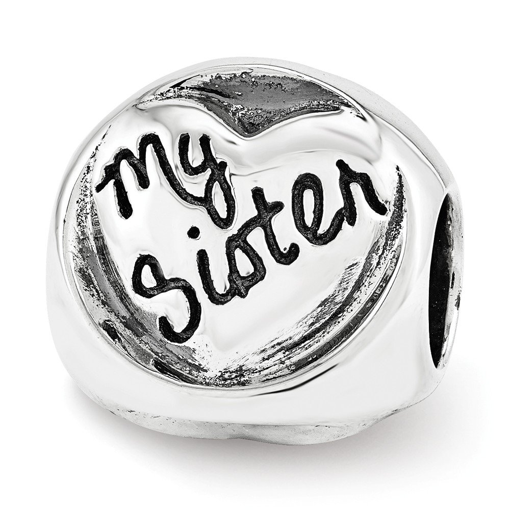 Jewels By Lux Sterling Silver Reflections My Sister My Friend Trilogy Bead - Elegant Friendship Jewelry for Sisters, Best Friends & Special Occasions