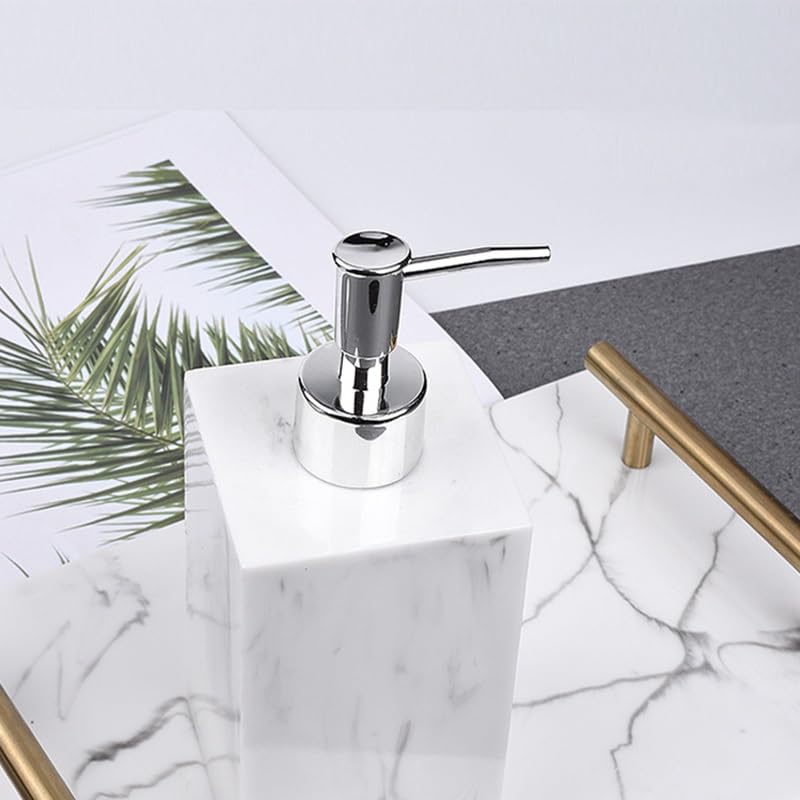 4-Piece Resin Bathroom Organizer Set - Soap Dispenser, Toothbrush Cup, Storage Tray & Accessories | Waterproof Bathroom Countertop Organizer for Sink, Vanity & Shower Organization