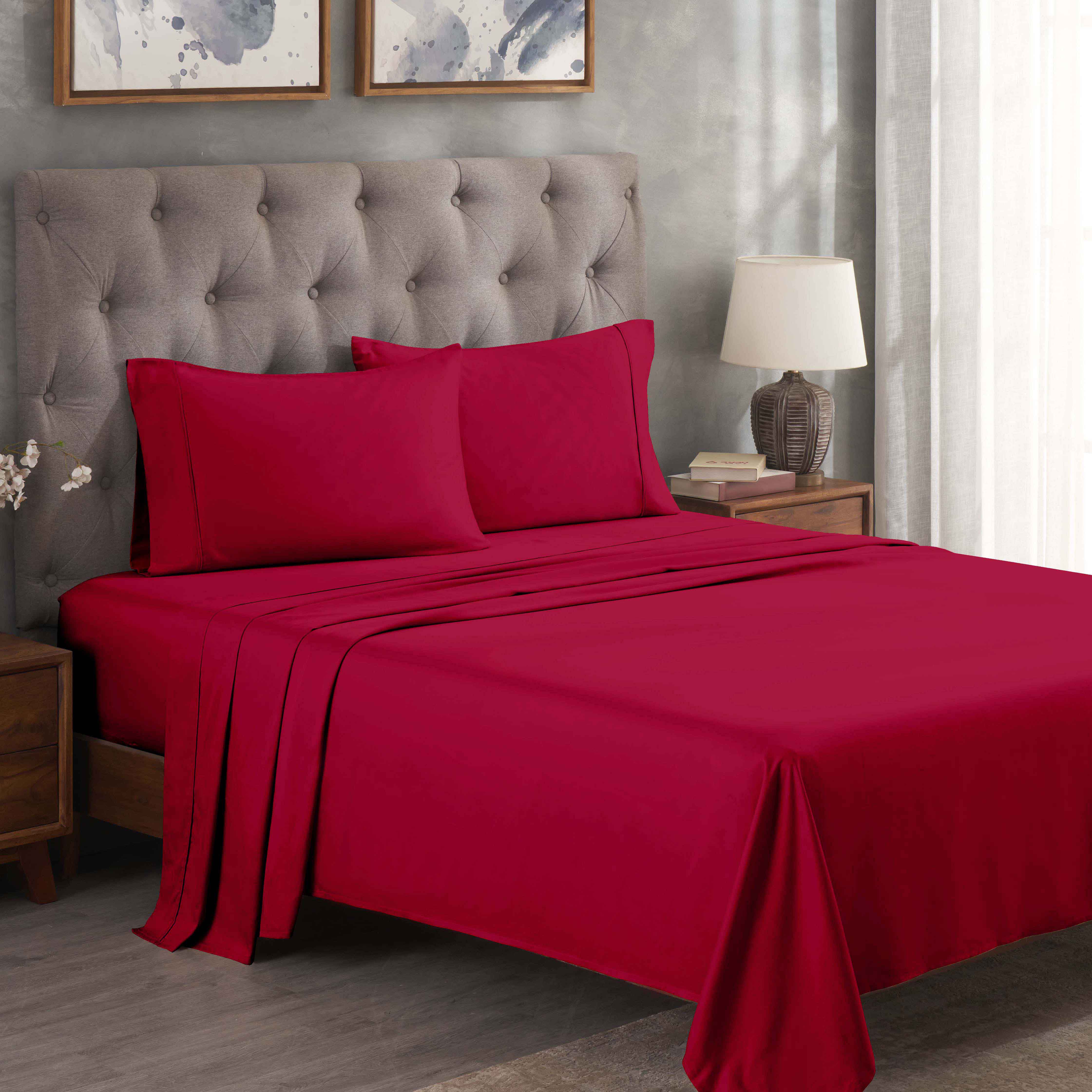 Premium 300 Thread Count Egyptian Cotton Bed Sheet Set - Soft, Breathable & Durable for Ultimate Comfort - Perfect for Luxury Bedrooms & Hotels