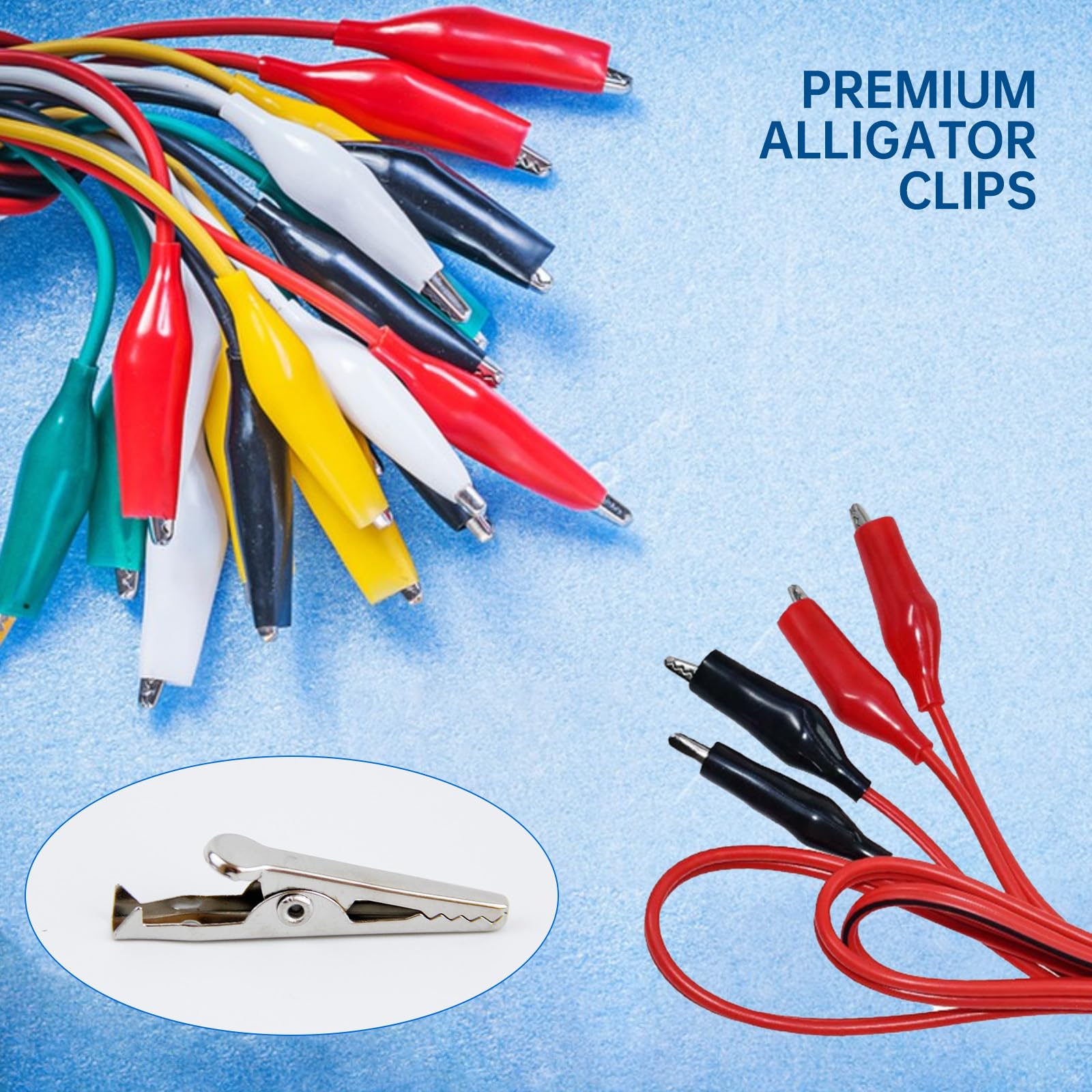 100 PCS 35mm Silver Tone Nickel Plated Metal Alligator Clips - Spring Loaded Crocodile Clamps for Electrical Testing, Laboratory Work, Cable Leads & DIY Projects - Perfect for Circuit Board Repair, Jewelry Making and Crafting
