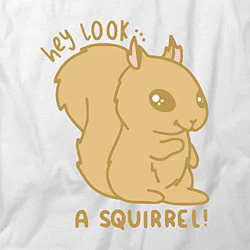 Hey Look A Squirrel Graphic T-Shirt - Funny Animal Printed Tee for Men & Women | Soft Cotton Casual Shirt for Outdoor Activities, Parties & Gifts