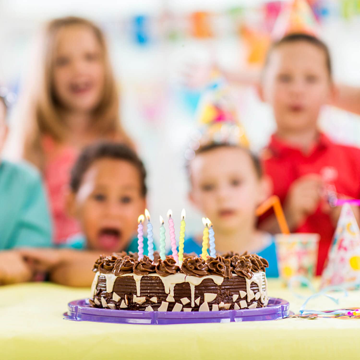 BEAN LIEVE 36 Rainbow Birthday Candles with Holders for Cakes, Weddings & Parties