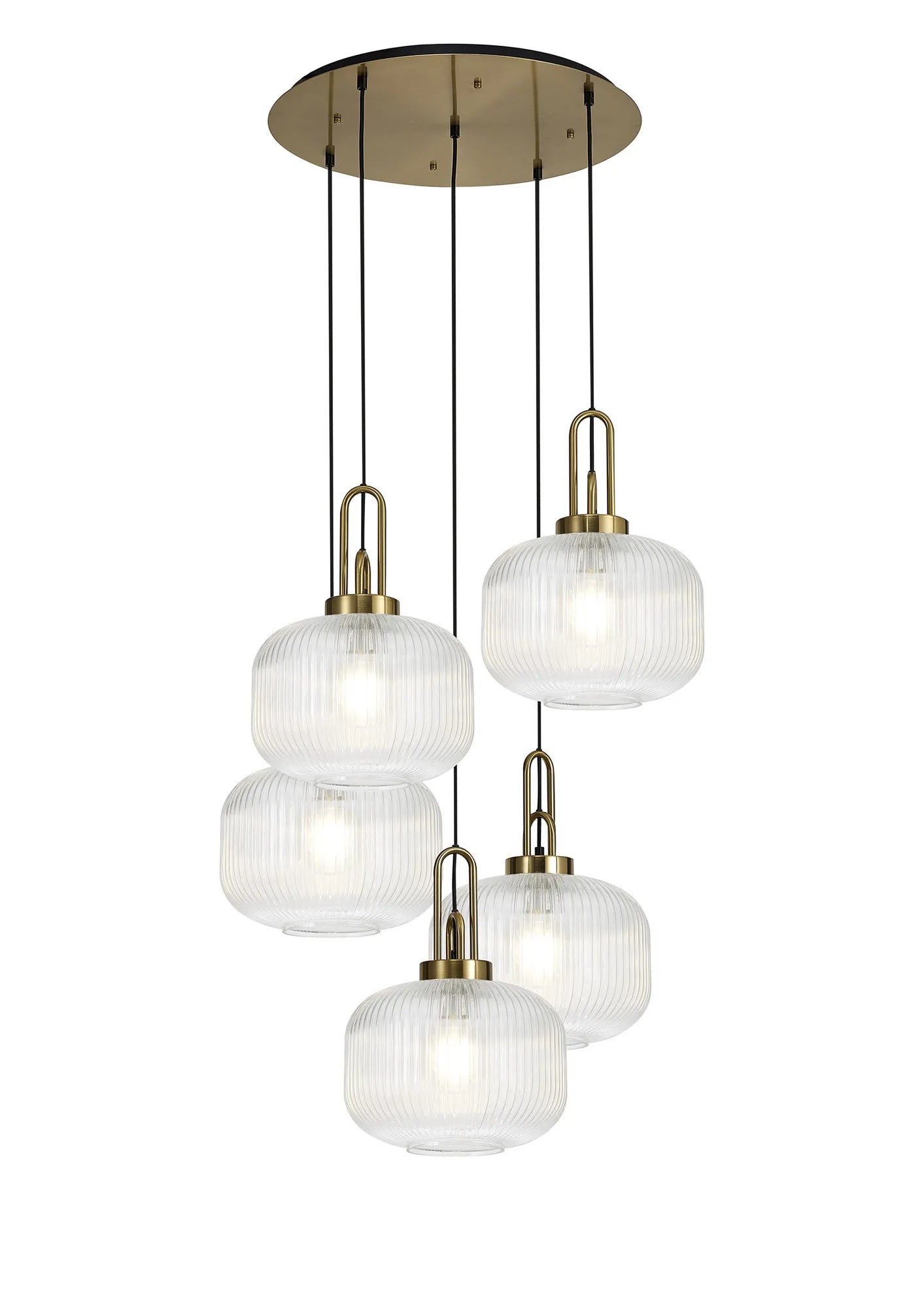 Stylish Cadiz 5-Light Cluster Pendant Light Fixture - Modern Ceiling Lighting for Dining Room, Kitchen & Living Room