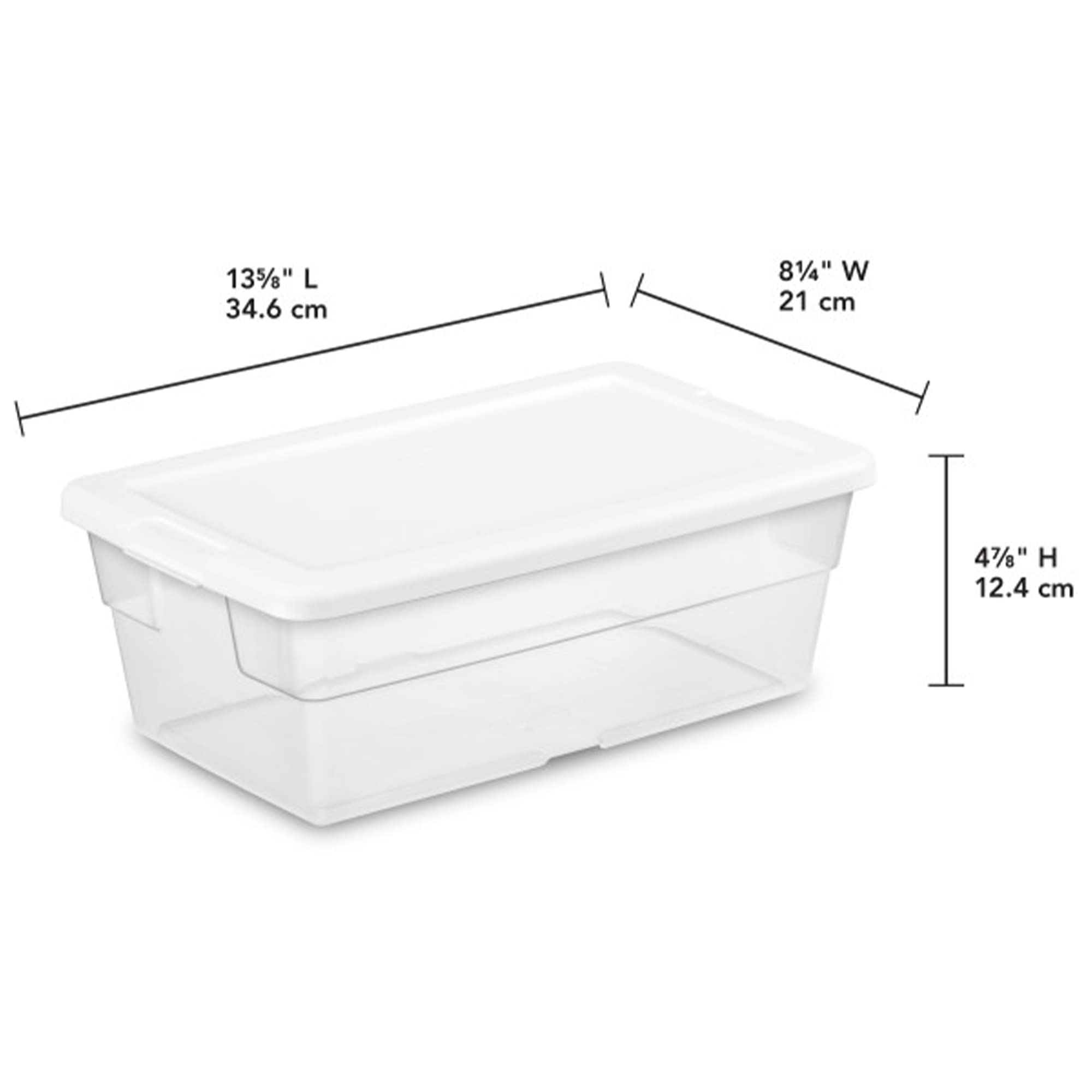 Sterilite 6 Quart Clear Plastic Storage Bins with Snap-Close Lids - 72 Pack Stackable Organizing Containers for Home, Office & Classroom - Perfect for Pantry Organization, Toy Storage & School Supplies