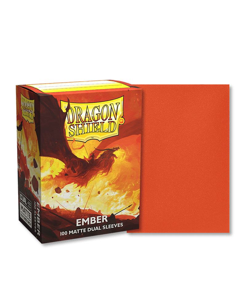 Dragon Shield Dual Matte Sleeves - Standard Size (100 Pack) - Ember Color | Premium Card Protectors for MTG, Pokemon & Collectible Card Games | Perfect for Tournaments & Game Nights