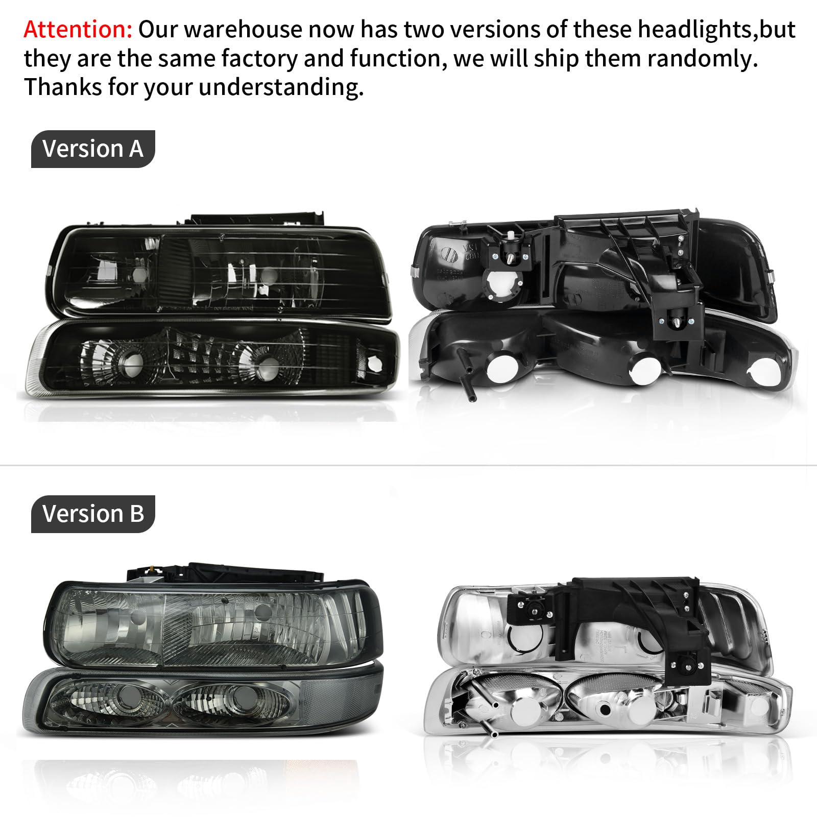 AUTOSAVER88 Headlight Assembly Compatible with 1999-2002 Chevy Silverado & 2000-2006 Tahoe Suburban - Replacement Headlamp with Bumper Lights - Perfect for Night Driving & Off-Road Adventures