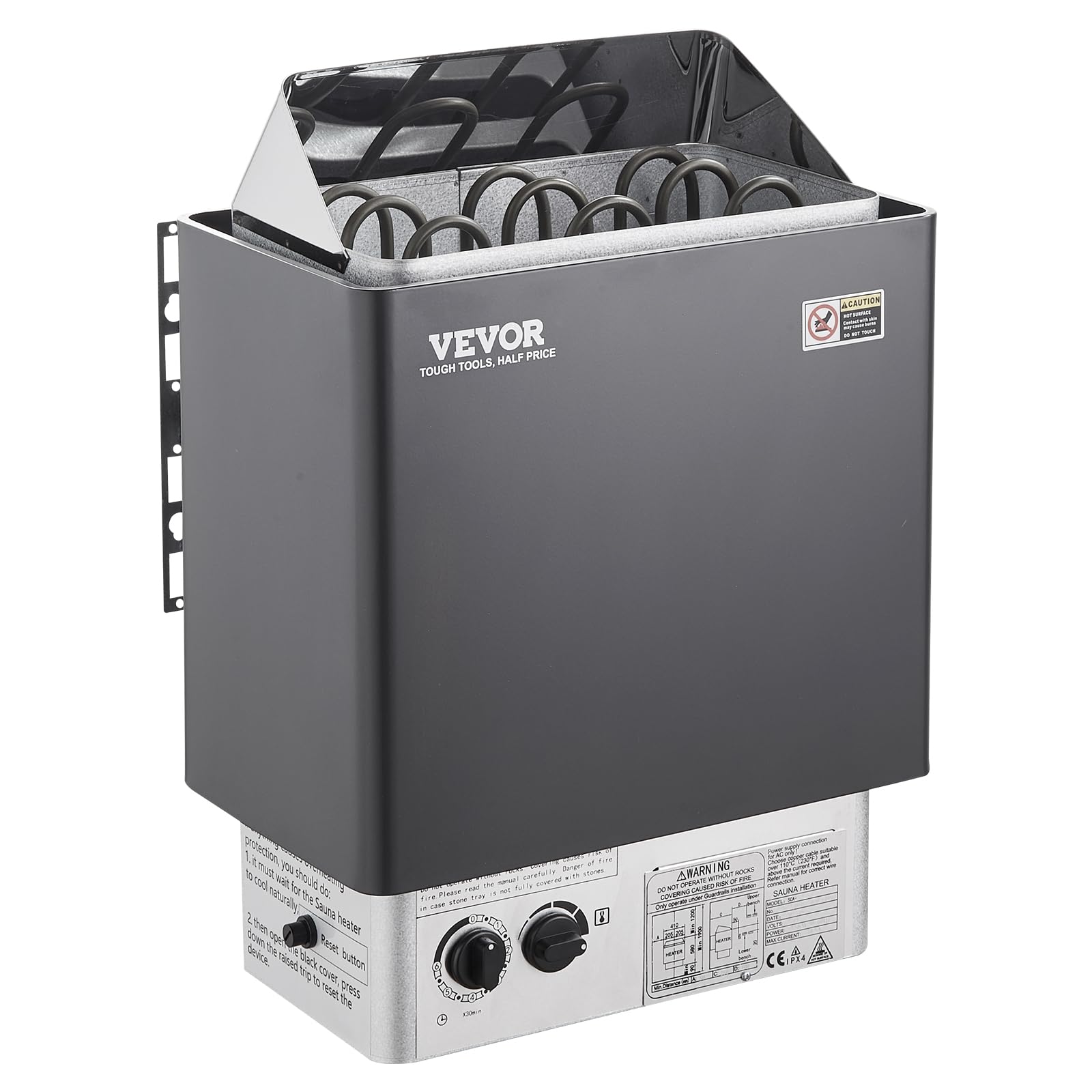 VEVOR 4.5KW Electric Sauna Heater Stove - 220V Steam Bath Heater with 3-Hour Timer & Adjustable Temperature for 176-318 Cubic Feet - FCC Certified - Perfect for Home Spa, Gym, or Wellness Center Relaxation