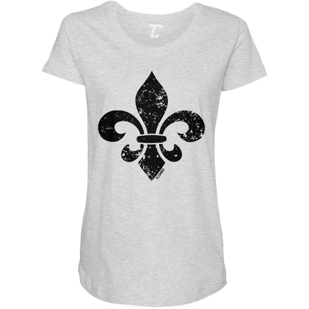 Fleur De Lis Mardi Gras Maternity T-Shirt - Side Ruched Design for Pregnancy Comfort | Perfect for Carnival Celebrations & Baby Showers