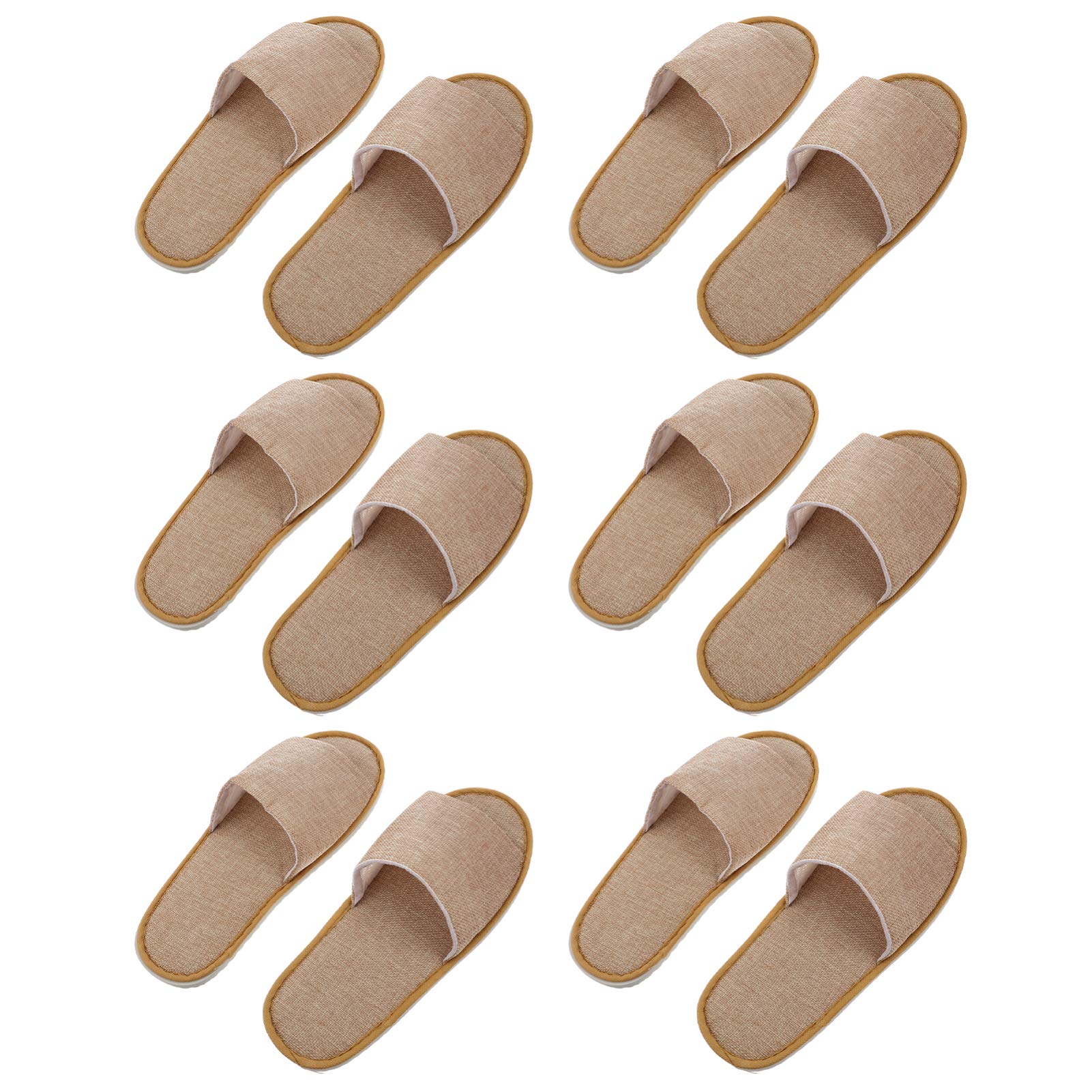 **Healifty 6 Pairs Disposable Cloth Slippers for Men & Women - Open Toe Spa & Hotel Slippers for Indoor Use, Travel & Relaxation**