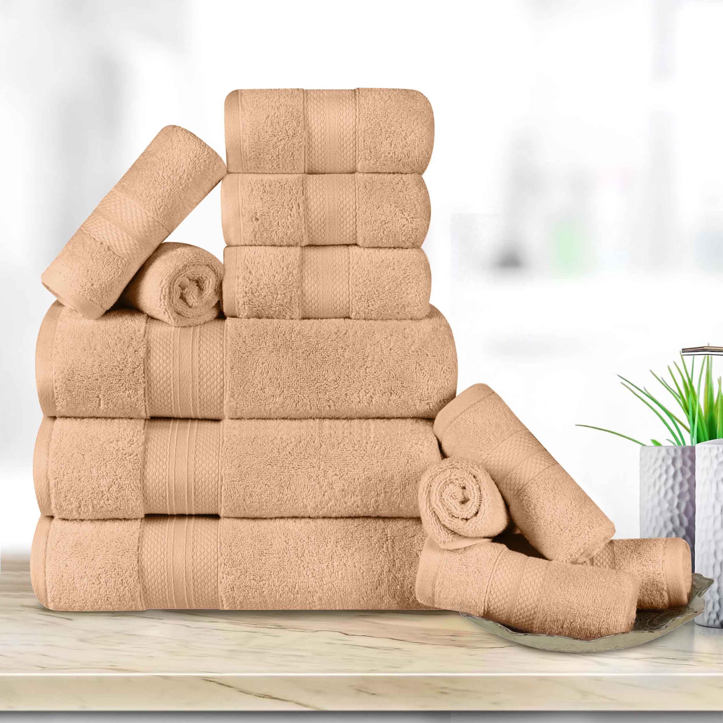 Premium 12-Piece Ultra Plush Turkish Cotton Towel Set - Highly Absorbent, Soft & Quick-Drying Bath Towels for Spa, Gym & Luxury Home Use