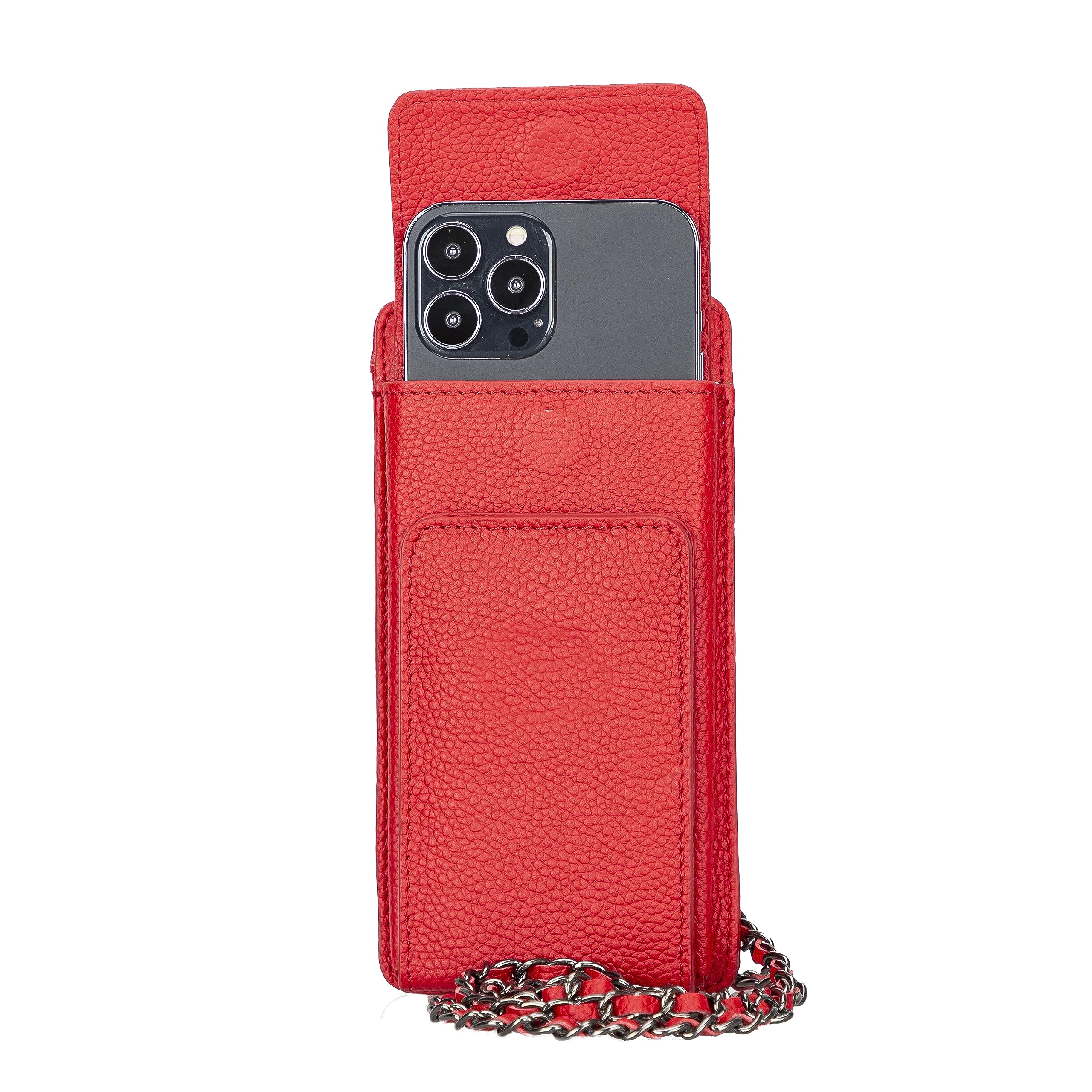 VENOULT Crossbody Wallet for iPhone 15 Pro MAX/14 Pro/13 Pro MAX - Women's Zippered Shoulder Bag with Card Holder & Chain Strap (Fits Phones up to 6.9