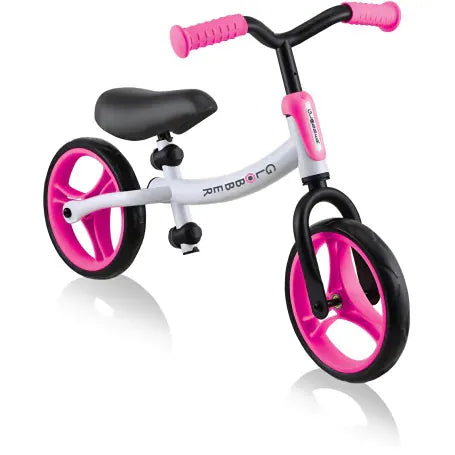 Go Bike Balance Bike for Kids - White & Neon Pink | Toddler Training Bike for Learning to Ride | Perfect for Outdoor Play & Park Adventures