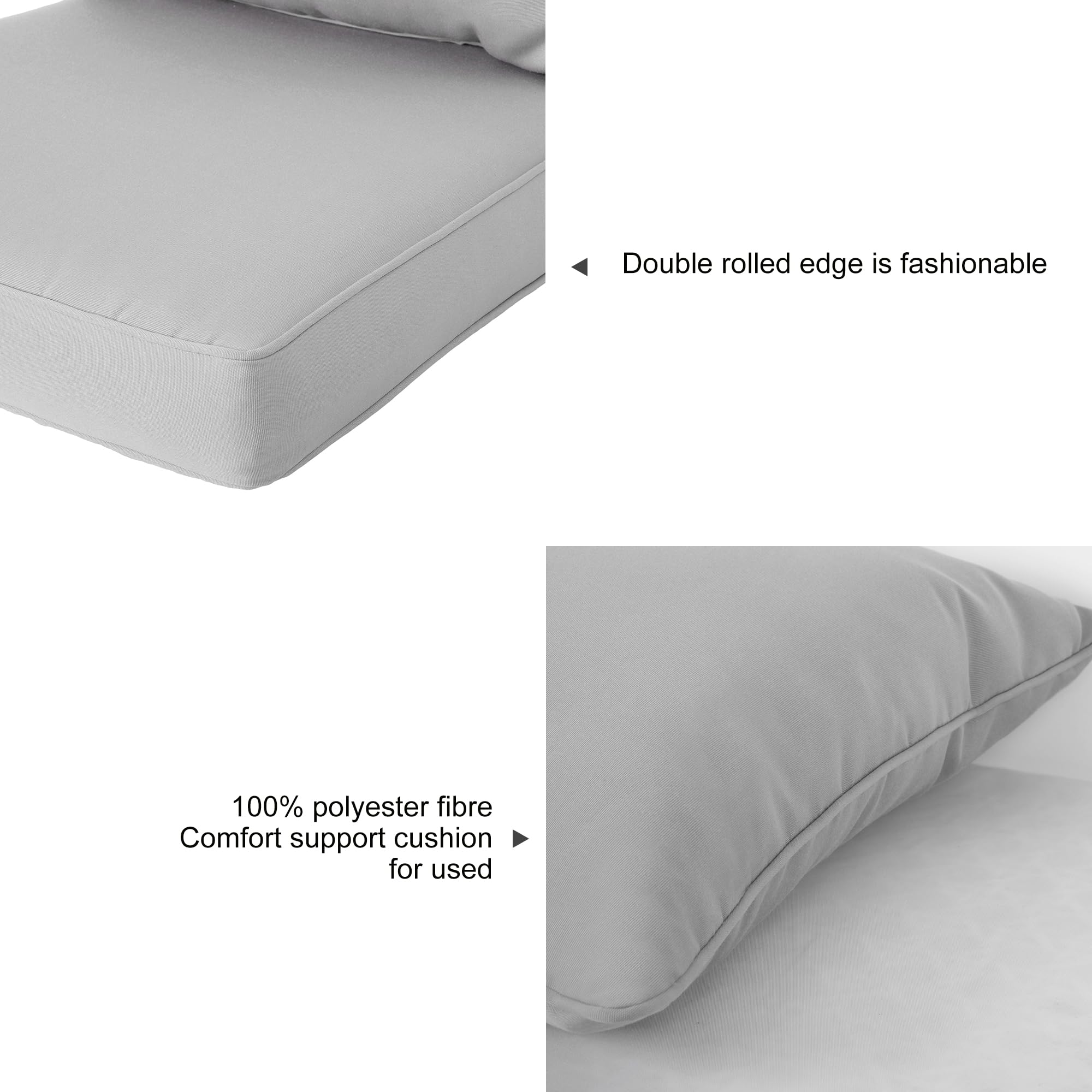 ARTPLAN All-Weather Deep Seating Loveseat Cushions Set of 5 - Waterproof Outdoor Patio Furniture Cushions for Sofa, Chair & Garden Lounge (Beige, 24x24in) - Perfect for Backyard, Poolside & Deck Relaxation