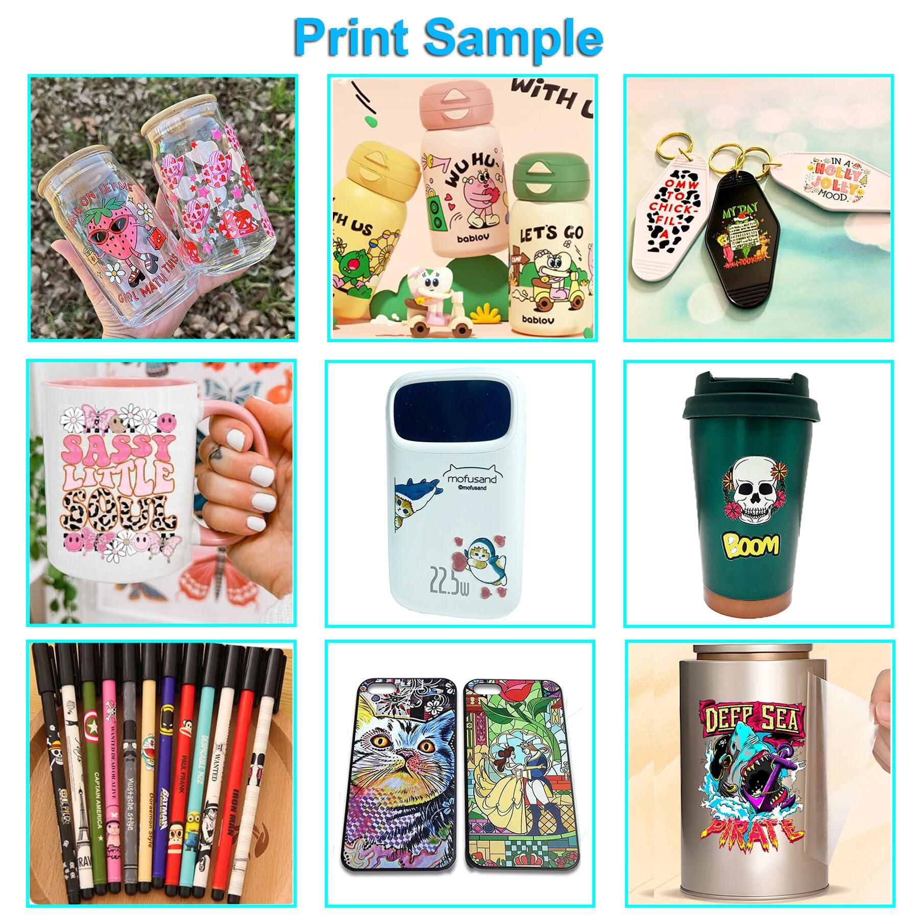 UV DTF Ink for UV DTF Printers - CMYKWV 5x500ML + 500ML Varnish (6 Bottles) - High-Quality AB Film Printing for Stickers, Labels & Decals - Perfect for DIY Crafts, Custom Apparel & Promotional Products