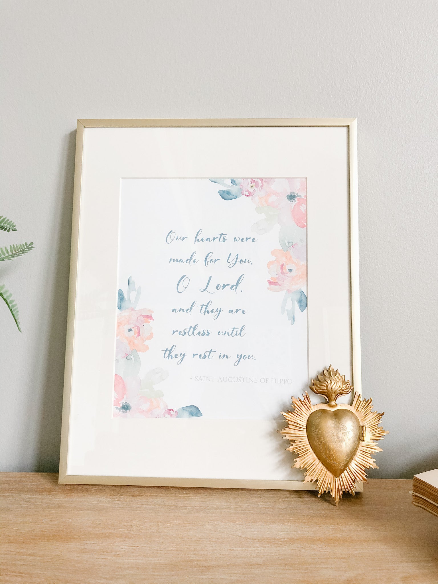Restless Heart St. Augustine Printable Wall Art - Digital Download for Home Decor, Office & Gift Giving