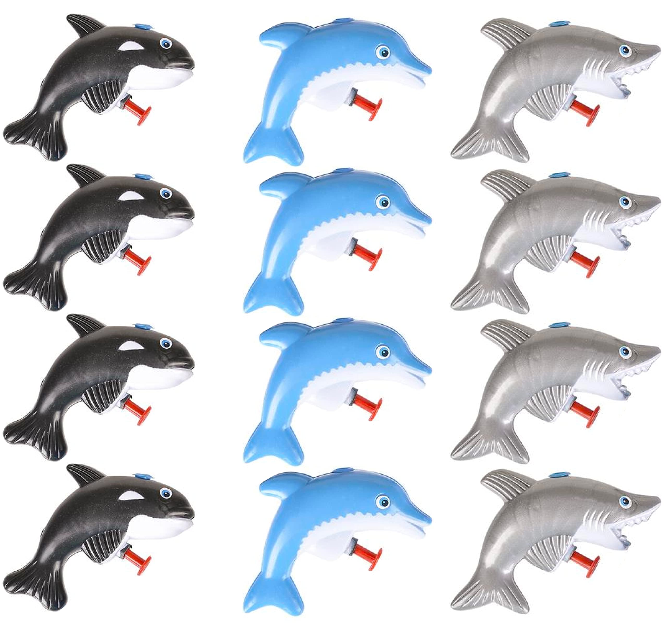 12 Pack Sea Animal Water Squirters - Shark, Whale & Dolphin Water Shooters for Kids Pool Party, Beach Fun & Summer Outdoor Games