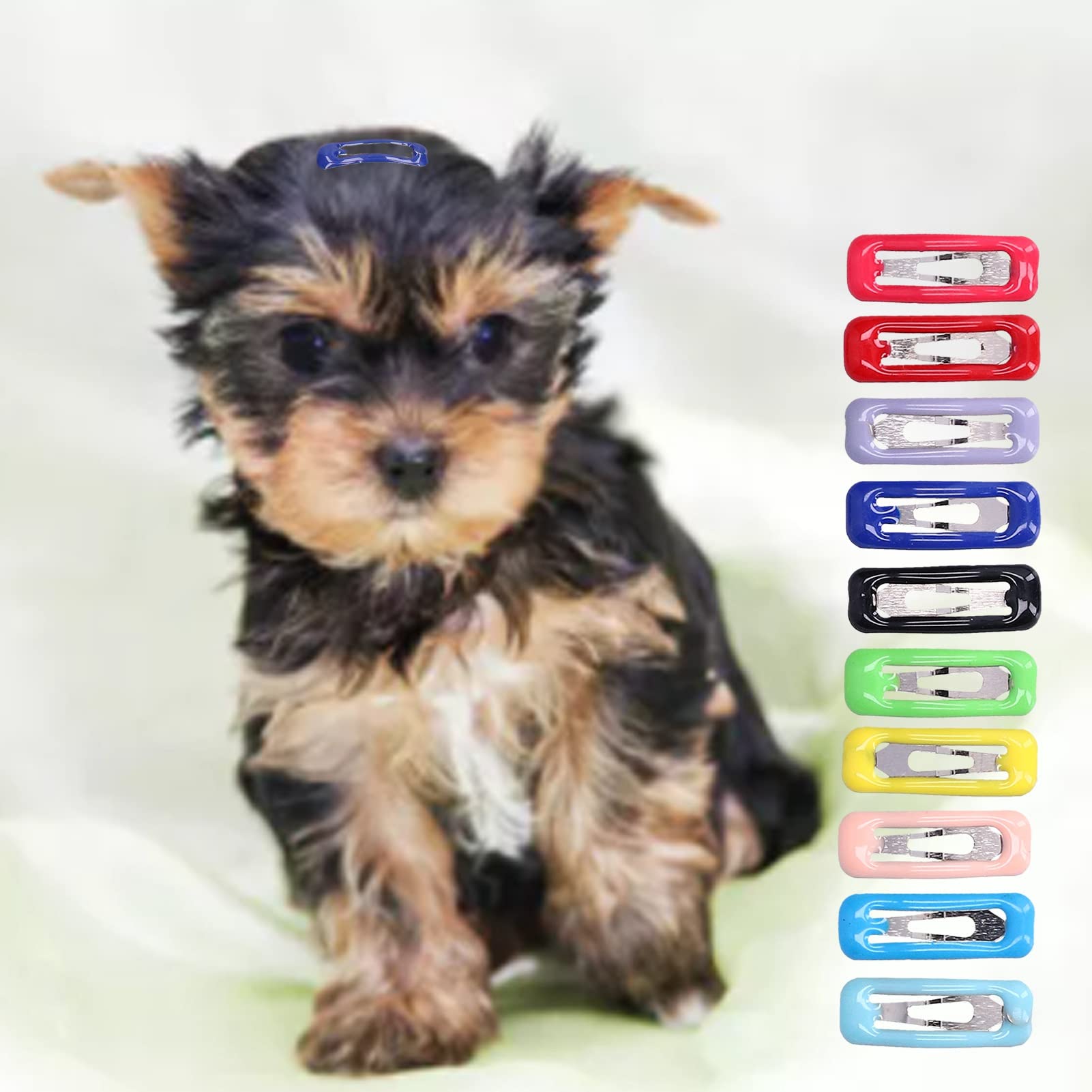 HEEPDD 50-Piece Pet Hair Clips Set - 10 Color Dog & Cat Hair Accessories (2cm/0.8in) for Grooming, Styling & Daily Use - Perfect for Puppies, Kittens & Small Pets