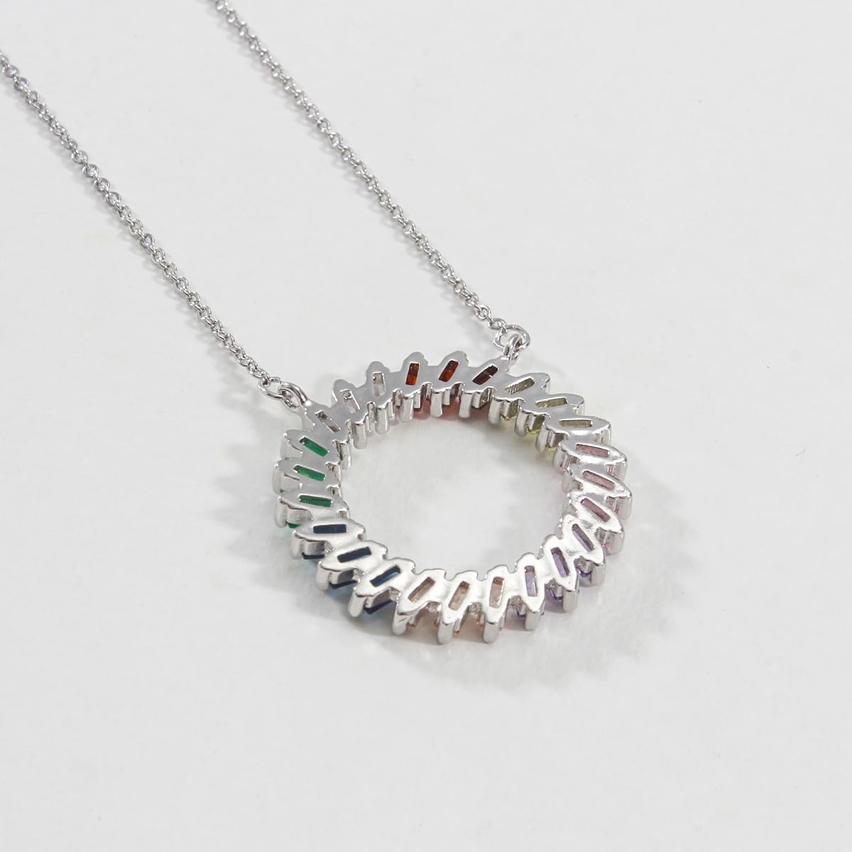 Elegant Mecool Long Sweater Pendant Necklace - Titanium Steel Chain with Sparkling Created Crystals Jewelry for Women | Perfect for Layering, Office Wear & Special Occasions