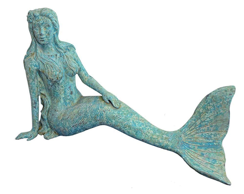 Mermaid Statue Nerissa by The Sea - Large Siren Figure for Home Decor, Garden, or Beach Theme (Shipwreck Design) | Perfect for Coastal Living, Mermaid Lovers, and Ocean-Themed Collections