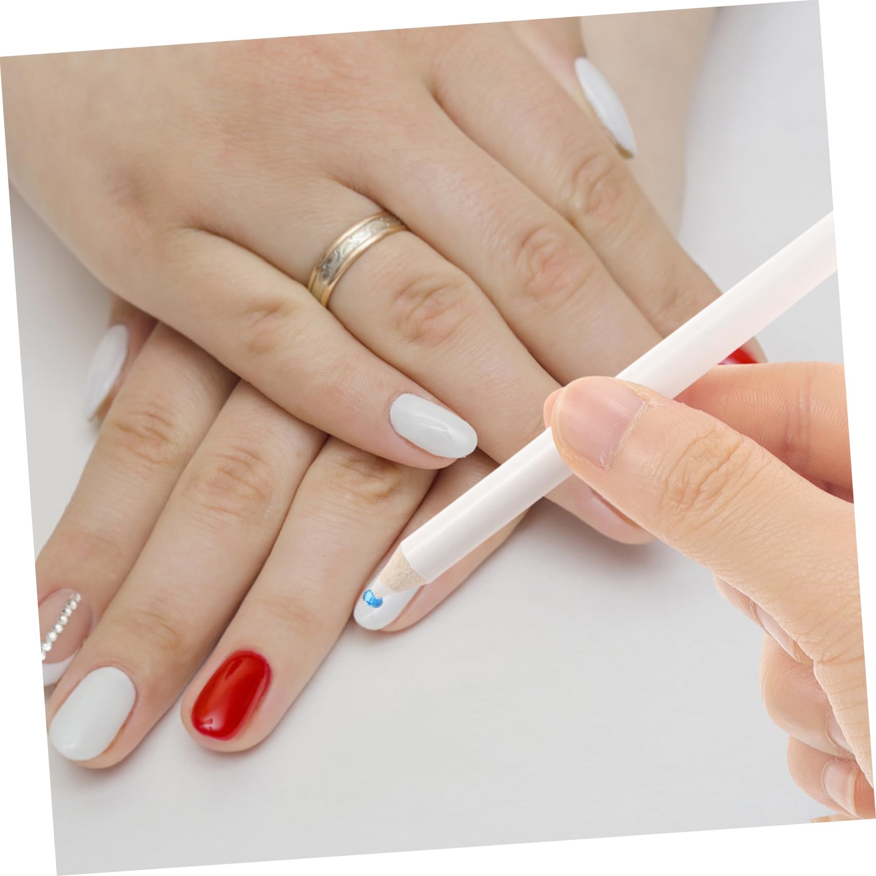 Minkissy 20pcs Elegant Nail Art Pen Wax Pencil Set - Professional Manicure Tools for Salon & Home Use, Easy Nail Design for Beginners & DIY Nail Artists (White) - Perfect for French Tips, Nail Art, and Gel Polish Application