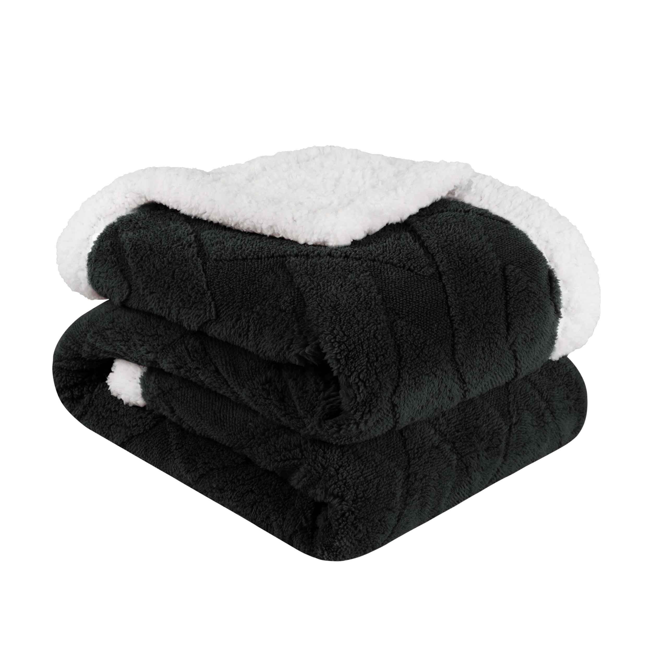 Nuuk Reversible Jacquard Lattice Plush Sherpa Fleece Blanket - Ultra Soft & Warm Winter Throw for Couch, Bed & Travel - Cozy Home Decor Gift for Christmas & Cold Weather