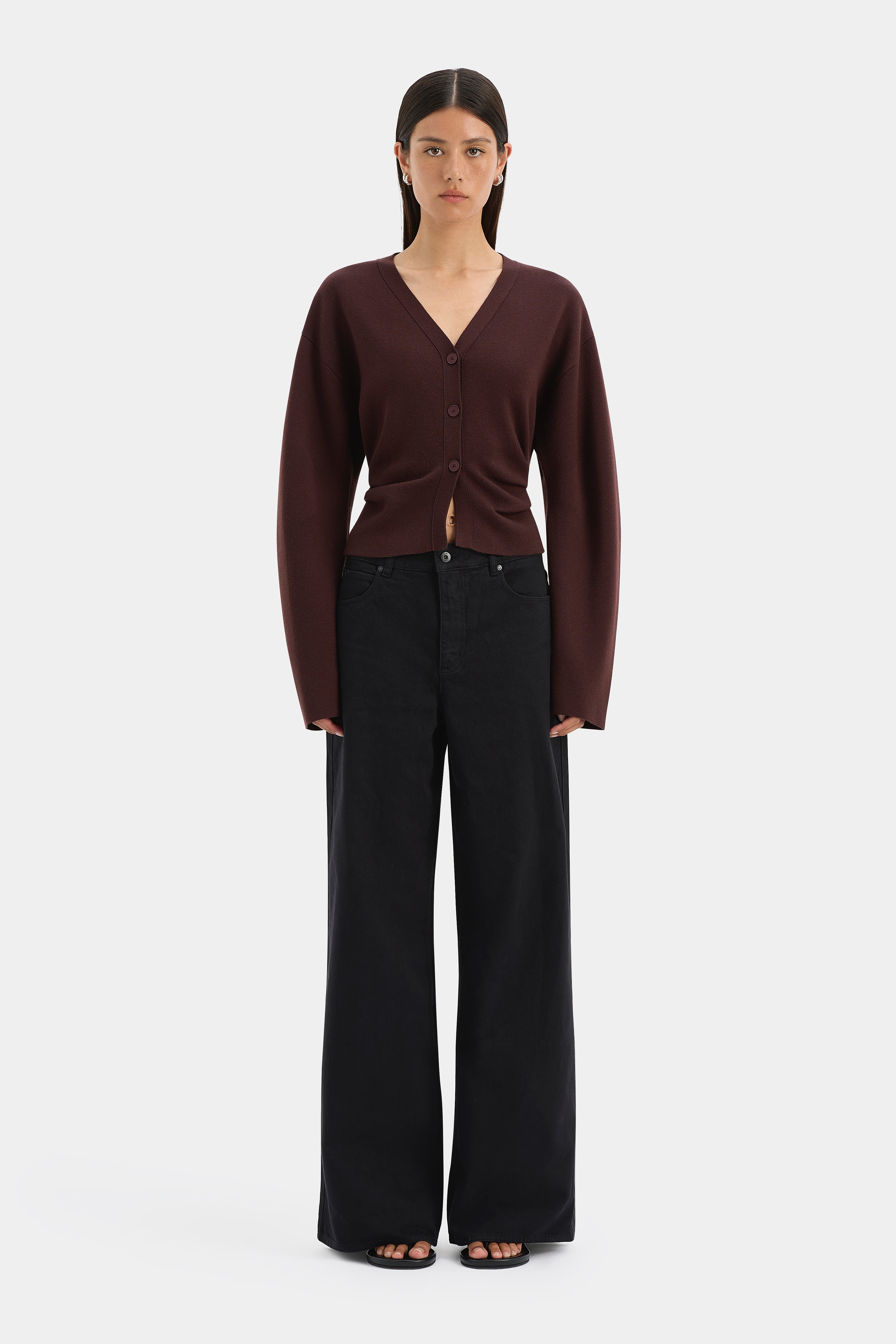 Stylish Ayana Gathered Cardigan for Women - Cozy Knit Sweater with Elegant Details | Perfect for Office, Date Night & Fall Layering