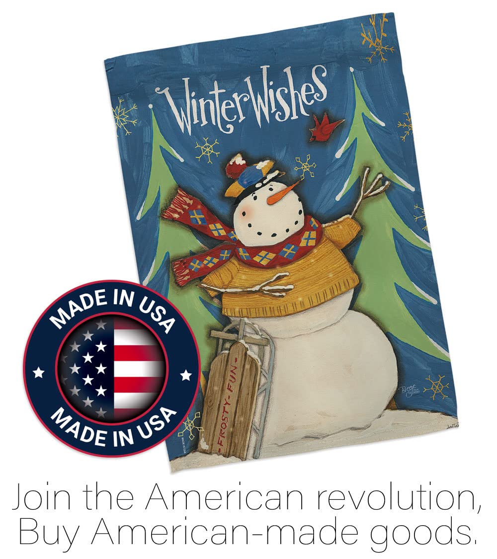 Winter Snowman House Flag - Double-Sided Yard Decor for Christmas